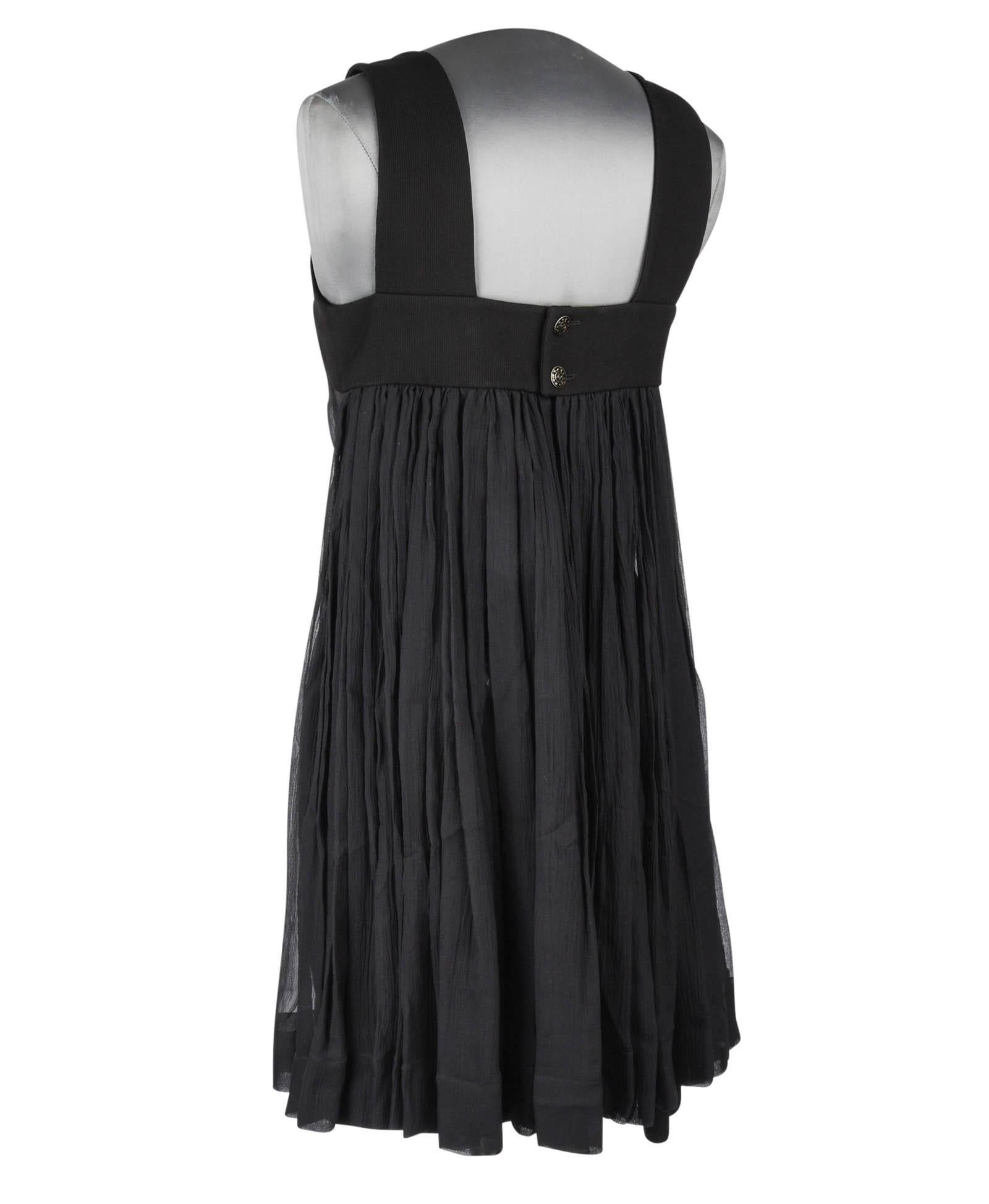 Chanel 13P Dress Black Sleeveless Culotte 34 / 2 im Zustand „Neu“ in Miami, FL