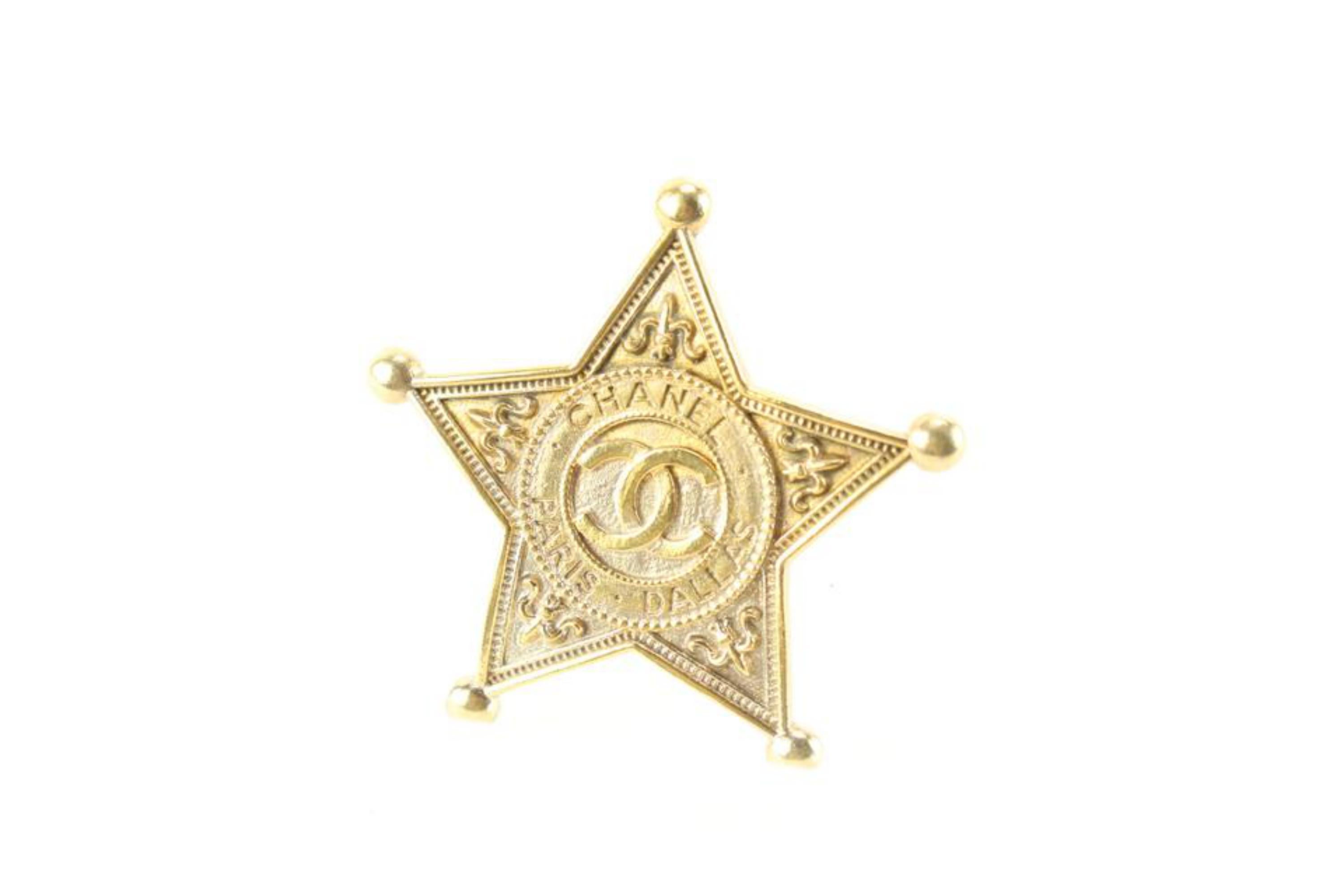Chanel 14a Dallas Paris Sheriff Star Brooch 94ck630s 4