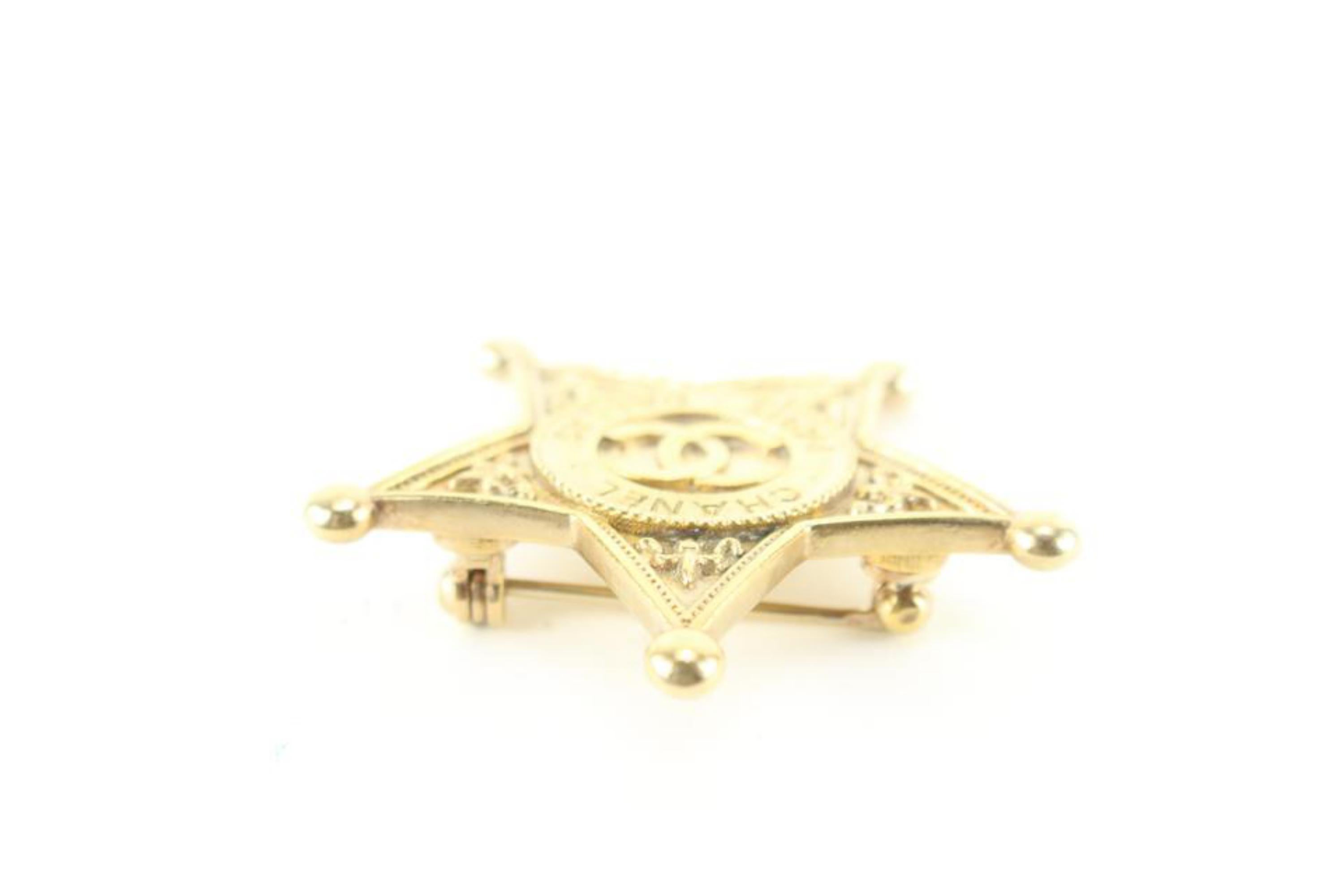Chanel 14a Dallas Paris Sheriff Star Brooch 94ck630s 1