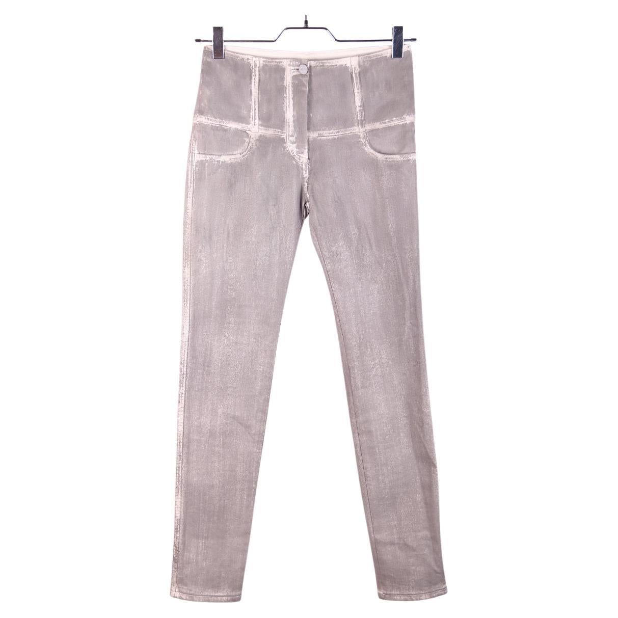 Chanel 14A Paris Dallas Jeans grigio chiaro in vendita
