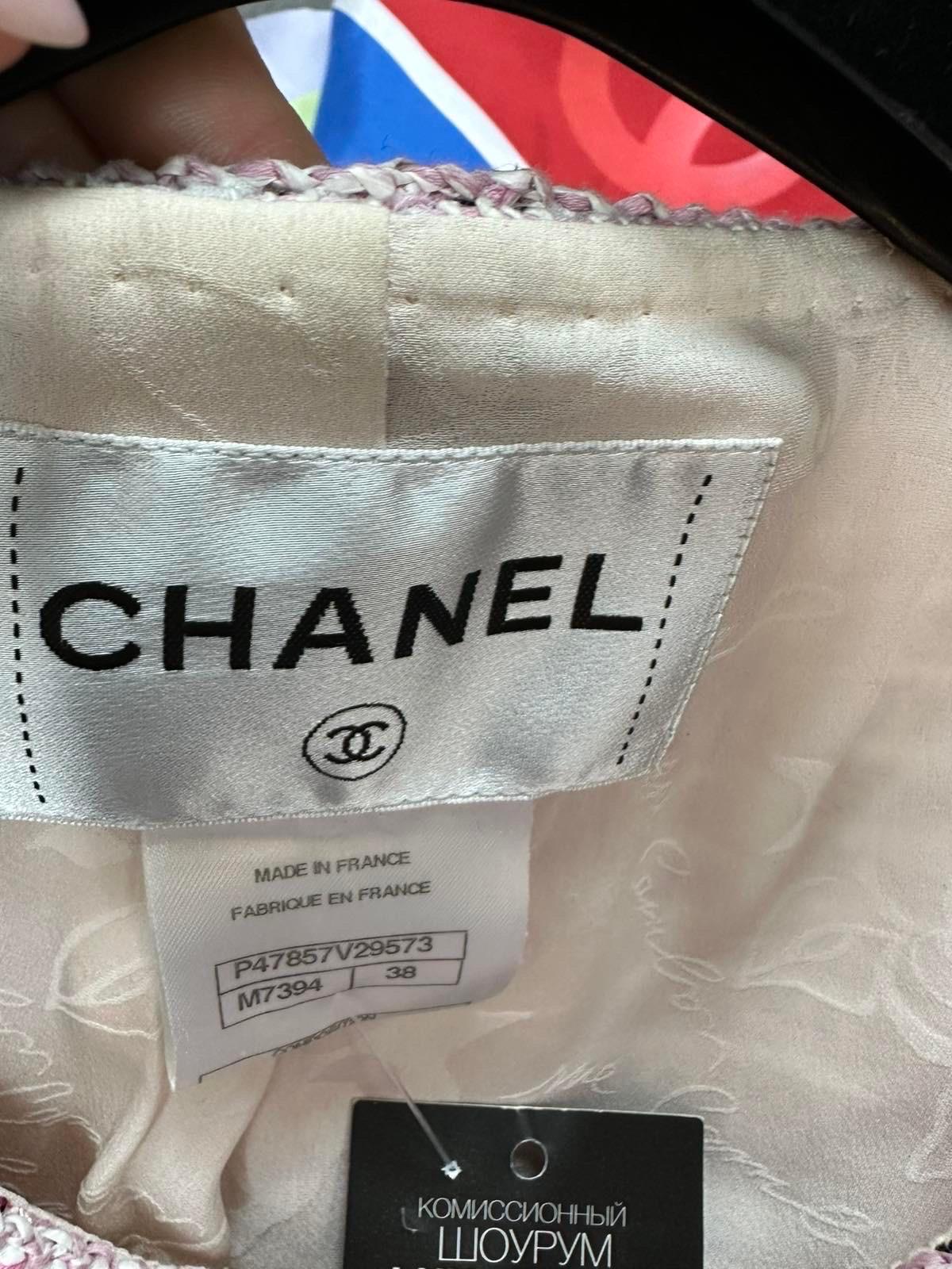 Chanel 14C Pink Double Breasted Tweed Jacket 3