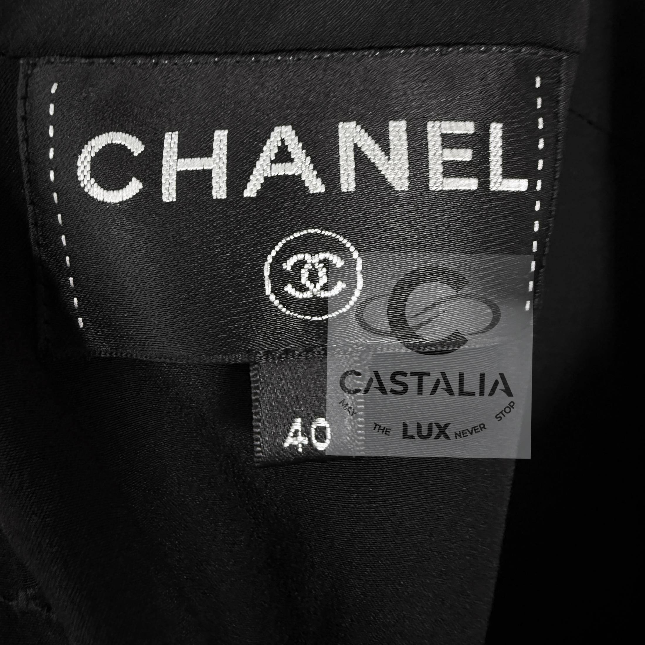 CHANEL 14K$ Airlines CC LOgo Maxi Silk Dress 40 FR en vente 12