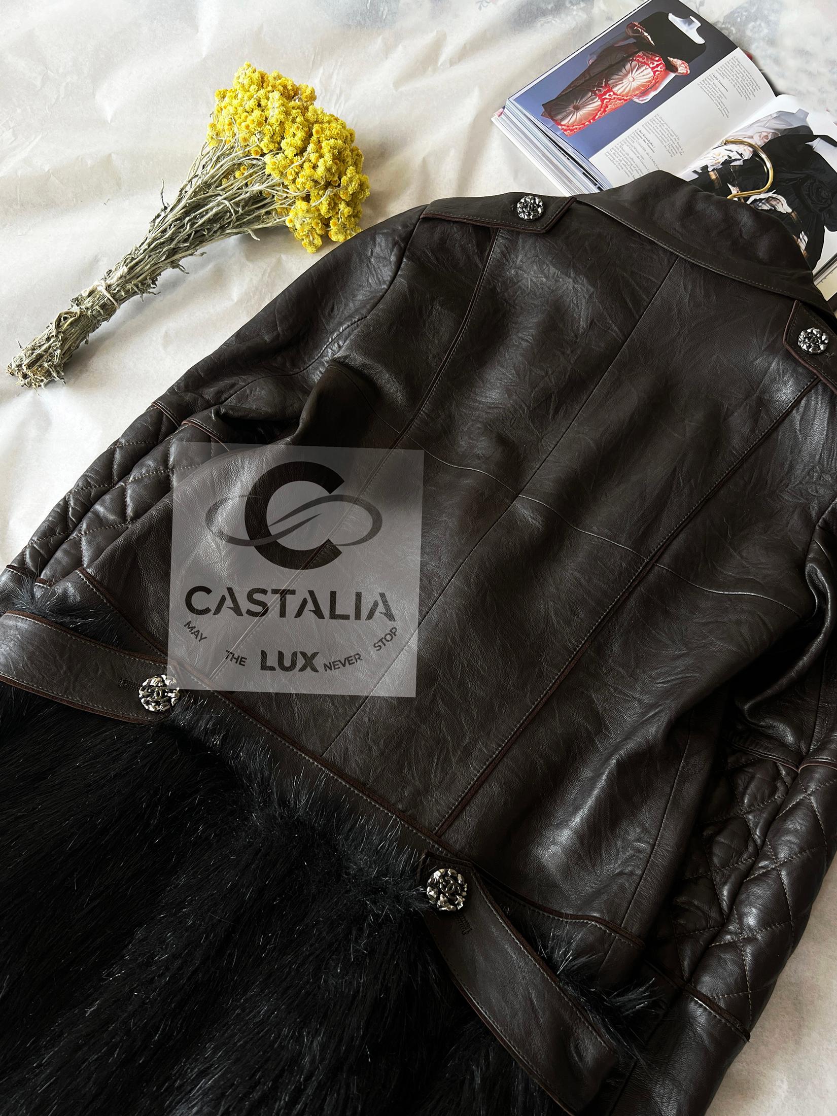 Chanel 14K$ Arctic Collection Runway Leather Coat 38 FR 5