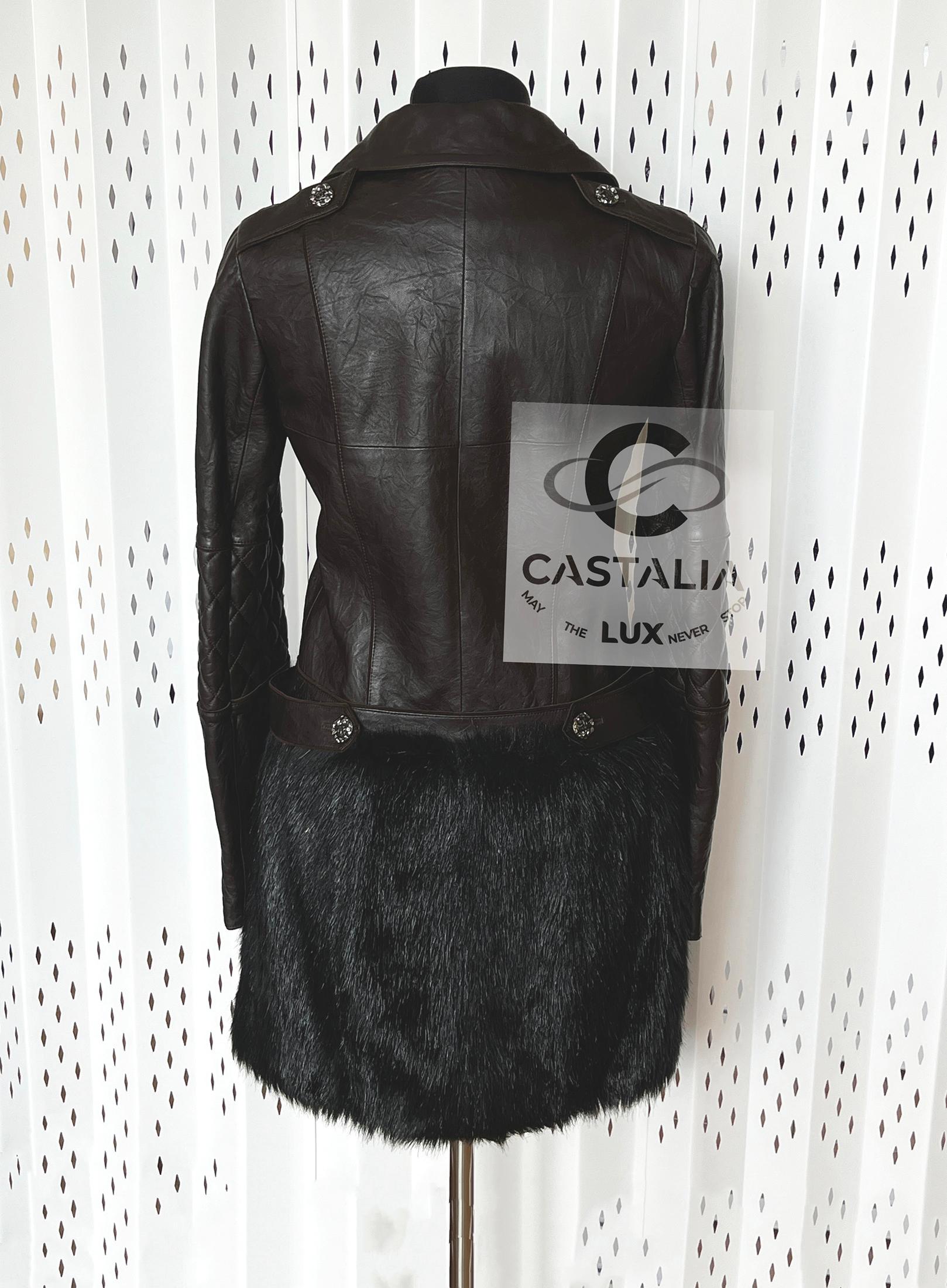 Chanel 14K$ Arctic Collection Runway Leather Coat 38 FR 9