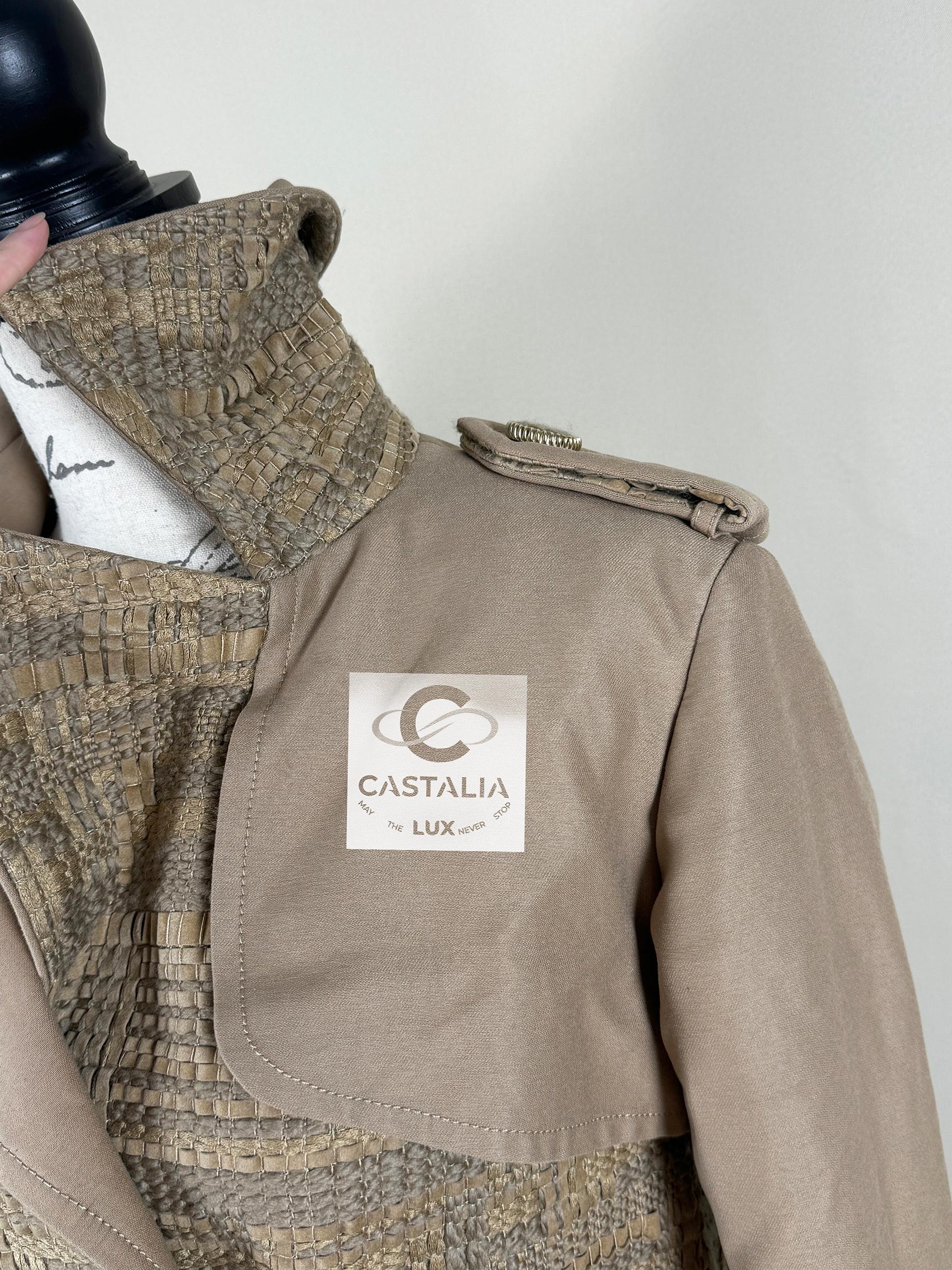 Chanel 14K$ Beige Ribbon Tweed Trench Coat 6