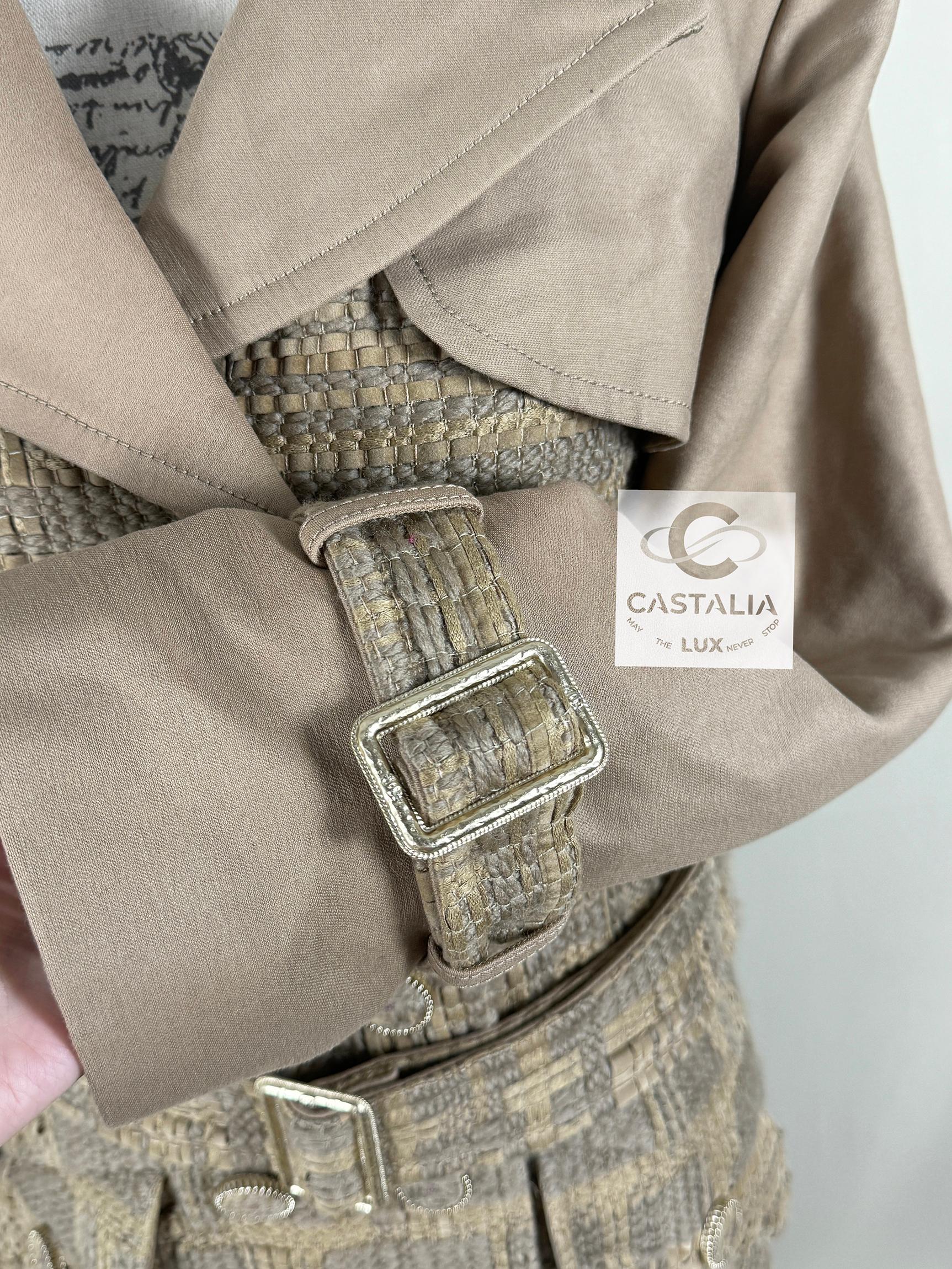 Chanel 14K$ Beige Ribbon Tweed Trench Coat 7