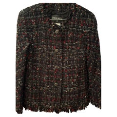 Chanel 14K$ Giacca in tweed con nastro nero 42 FR