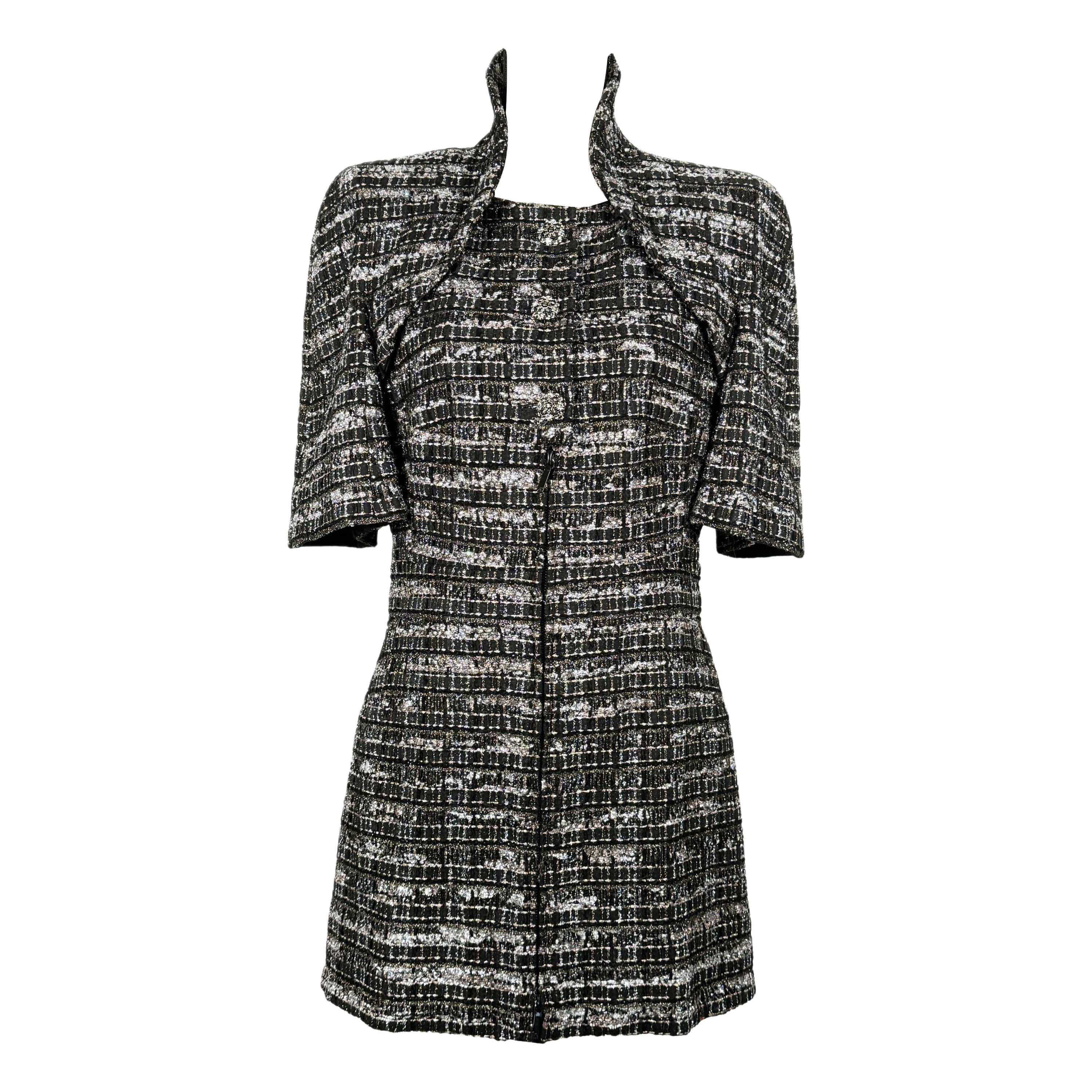 Chanel 14K$ Celeb Style  Black Ribbon Tweed Jacket Rare 38 FR For Sale