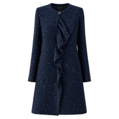 CHANEL 14K$ Cruise 2020 Jewel Logo Emebellished Tweed Coat 38 FR