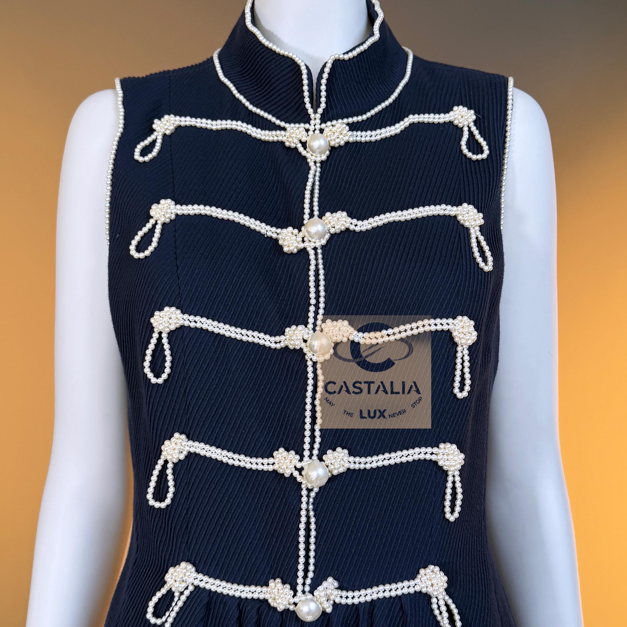 CHANEL 14K$ Extrem Selten 2009 Perlenbesetztes Kleid 38 FR im Angebot 6