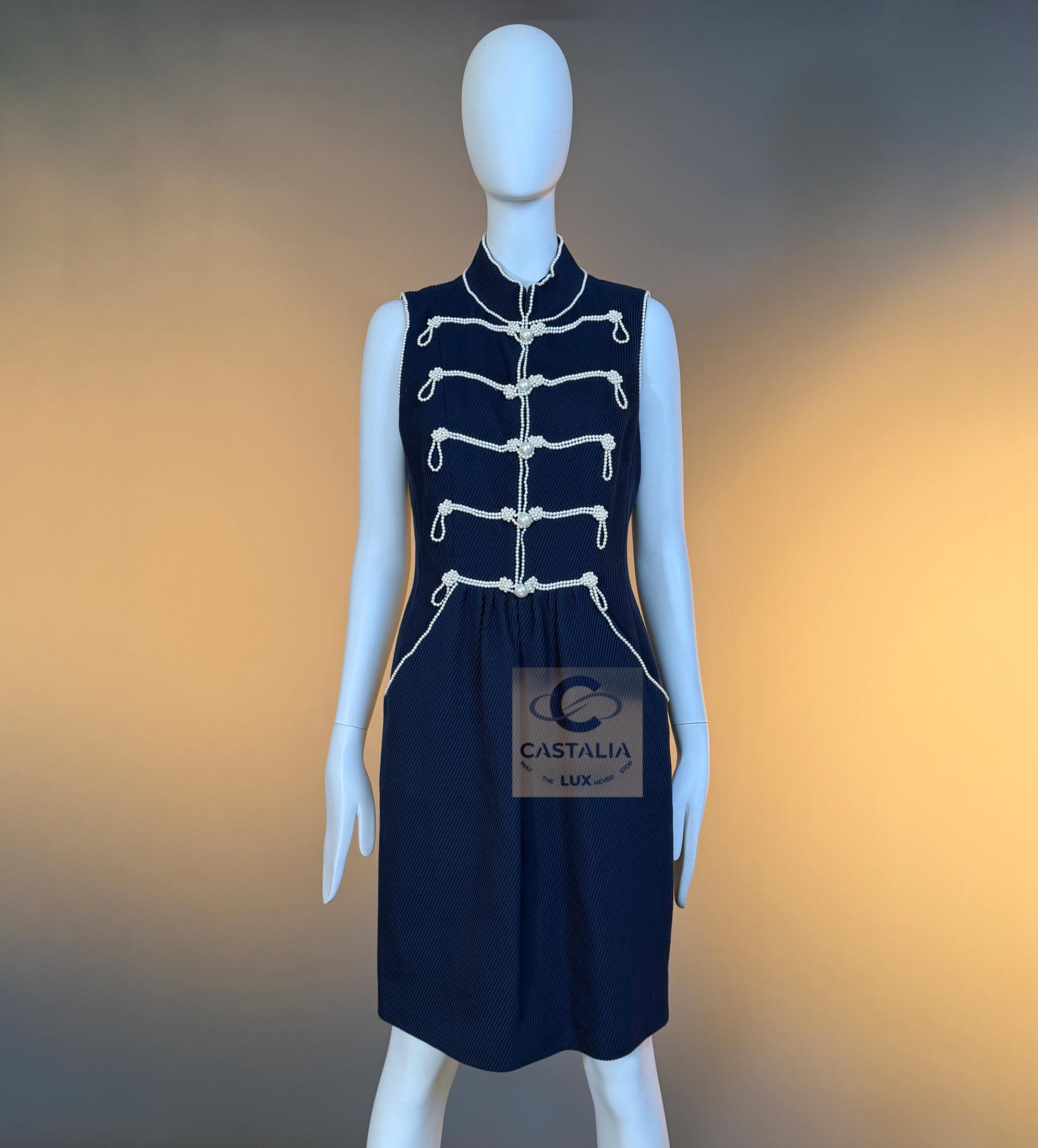 CHANEL 14K$ Extrem Selten 2009 Perlenbesetztes Kleid 38 FR im Angebot 9