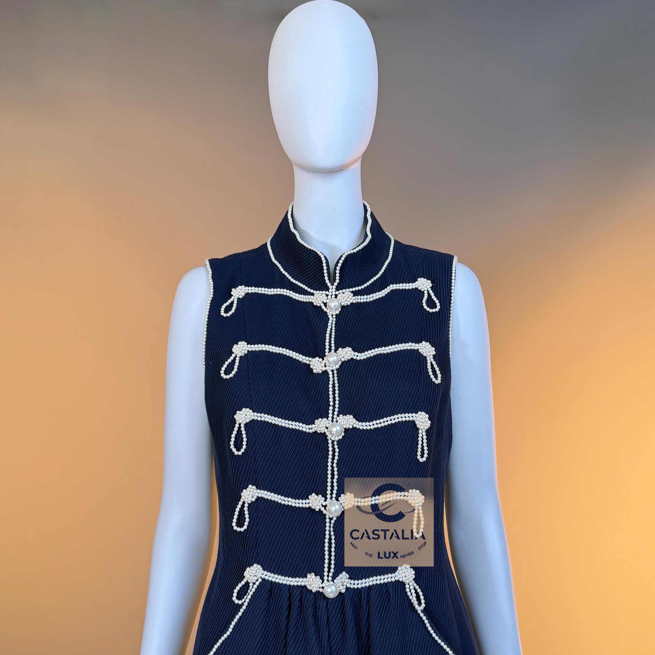 CHANEL 14K$ Extrem Selten 2009 Perlenbesetztes Kleid 38 FR im Angebot 10