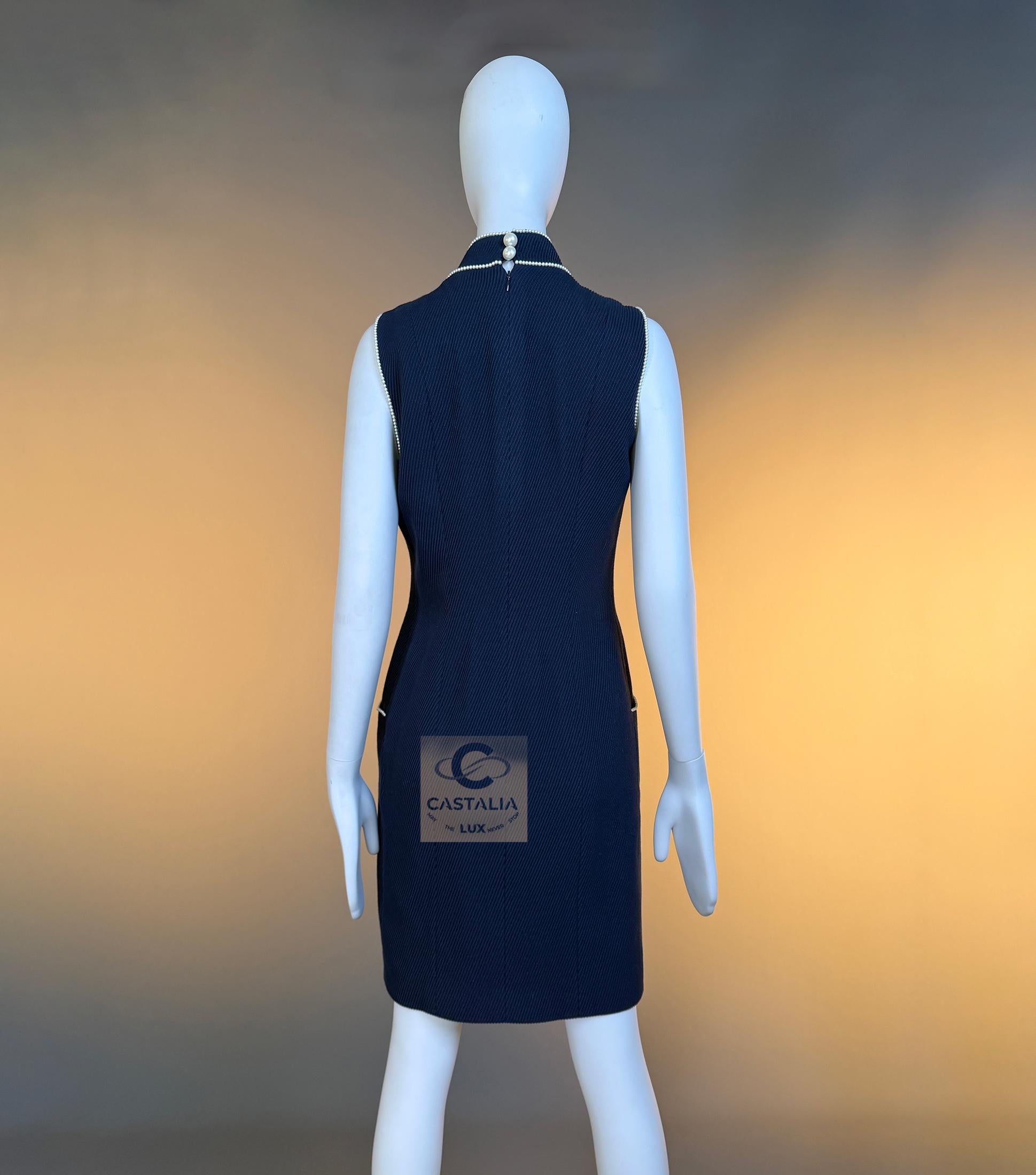 CHANEL 14K$ Extrem Selten 2009 Perlenbesetztes Kleid 38 FR im Angebot 13