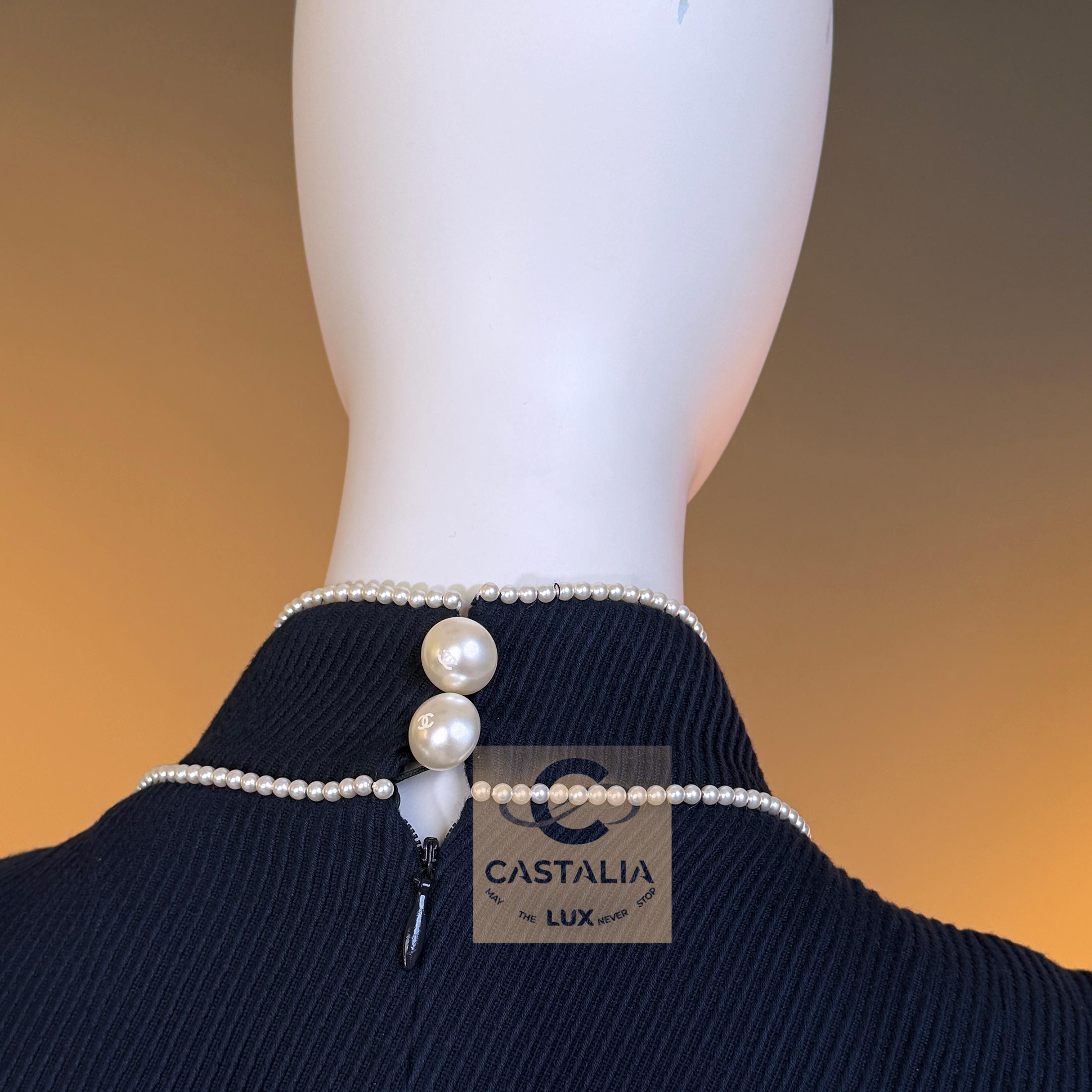 CHANEL 14K$ Extrem Selten 2009 Perlenbesetztes Kleid 38 FR im Angebot 14