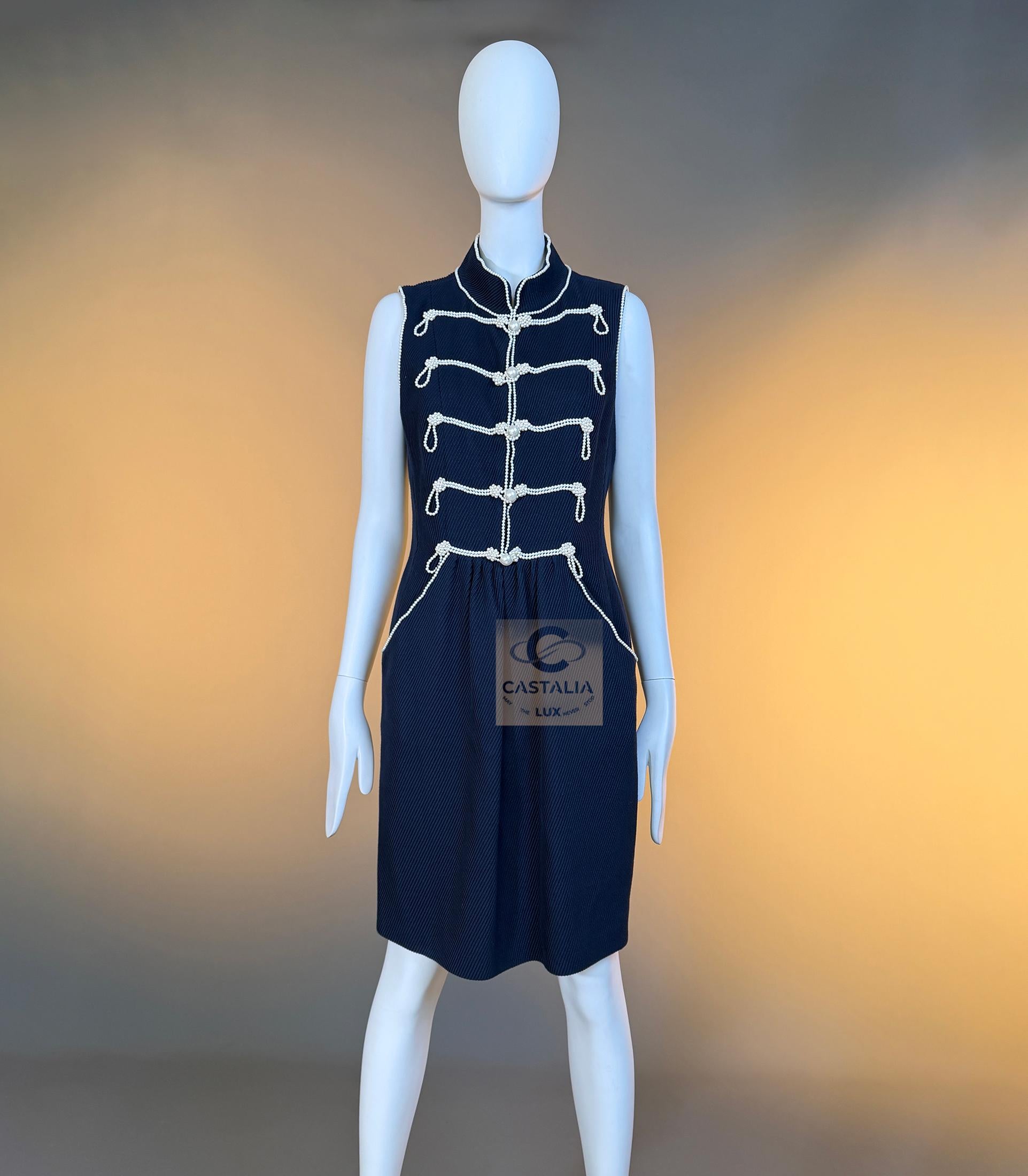 CHANEL 14K$ Extrem Selten 2009 Perlenbesetztes Kleid 38 FR im Angebot 3