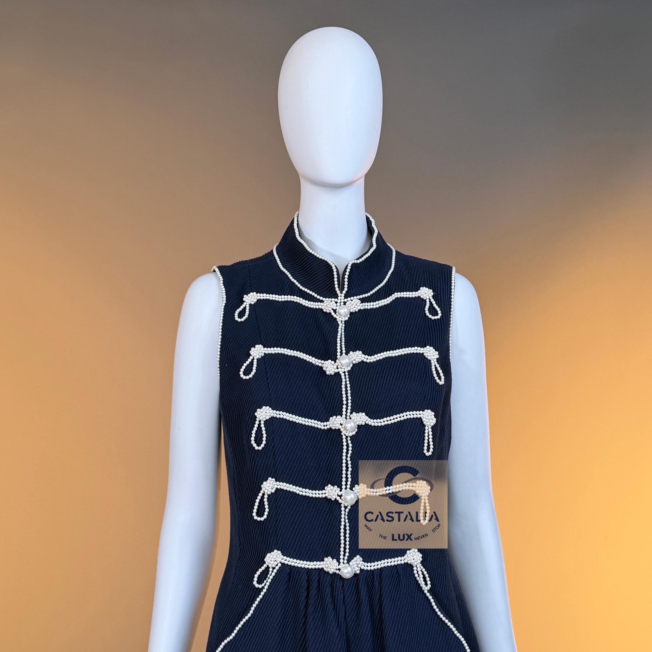 CHANEL 14K$ Extrem Selten 2009 Perlenbesetztes Kleid 38 FR im Angebot 4