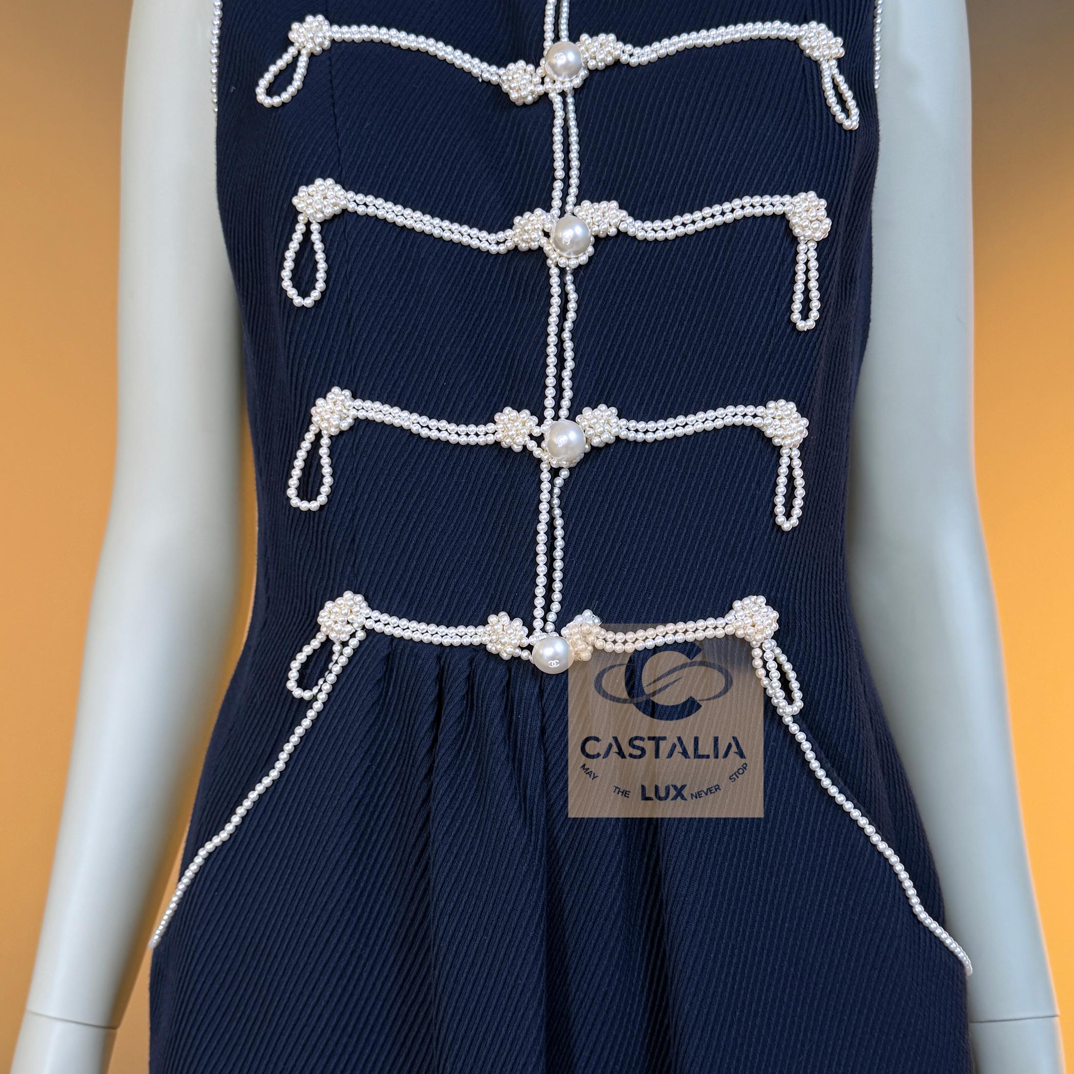 CHANEL 14K$ Extrem Selten 2009 Perlenbesetztes Kleid 38 FR im Angebot 5