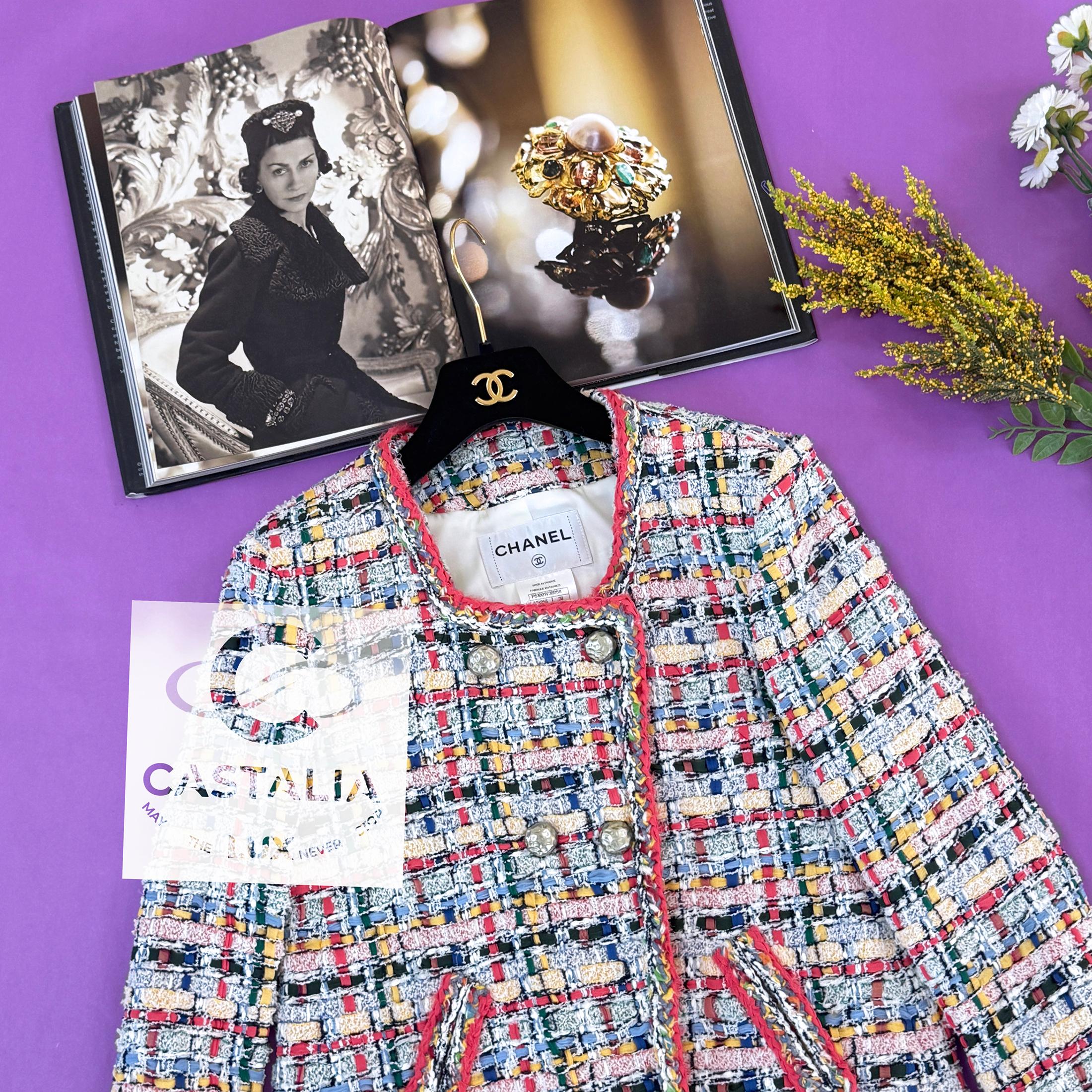 Chanel 14K$ Incredible Ribbon Tweed Jacket 38 FR For Sale 8