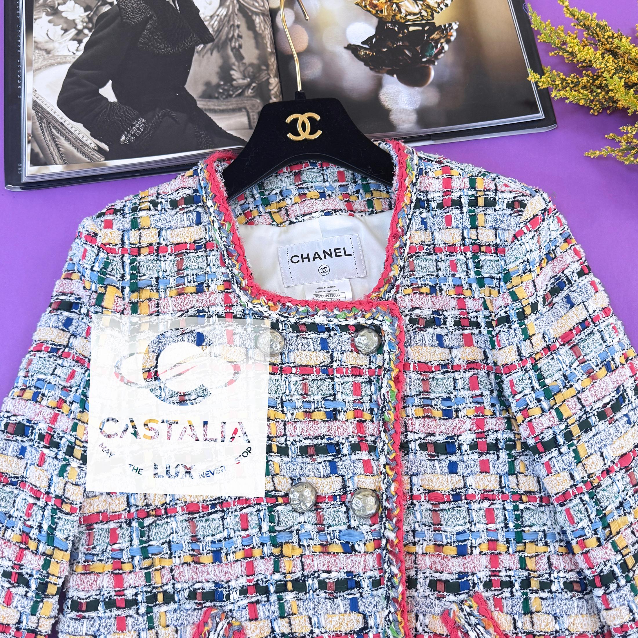 Chanel 14K$ Incredible Ribbon Tweed Jacket 38 FR In New Condition For Sale In Dubai, AE