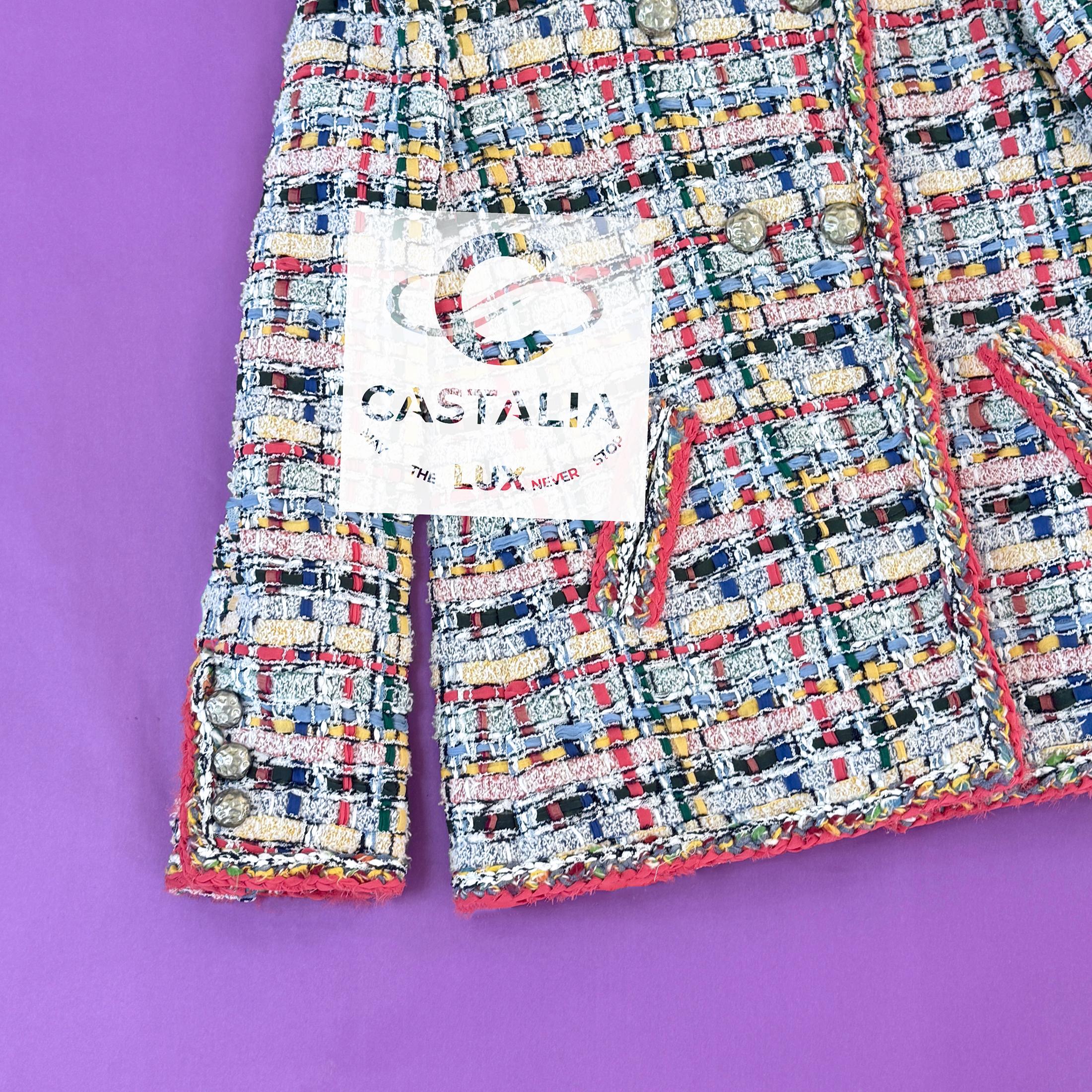 Chanel 14K$ Incredible Ribbon Tweed Jacket 38 FR For Sale 1