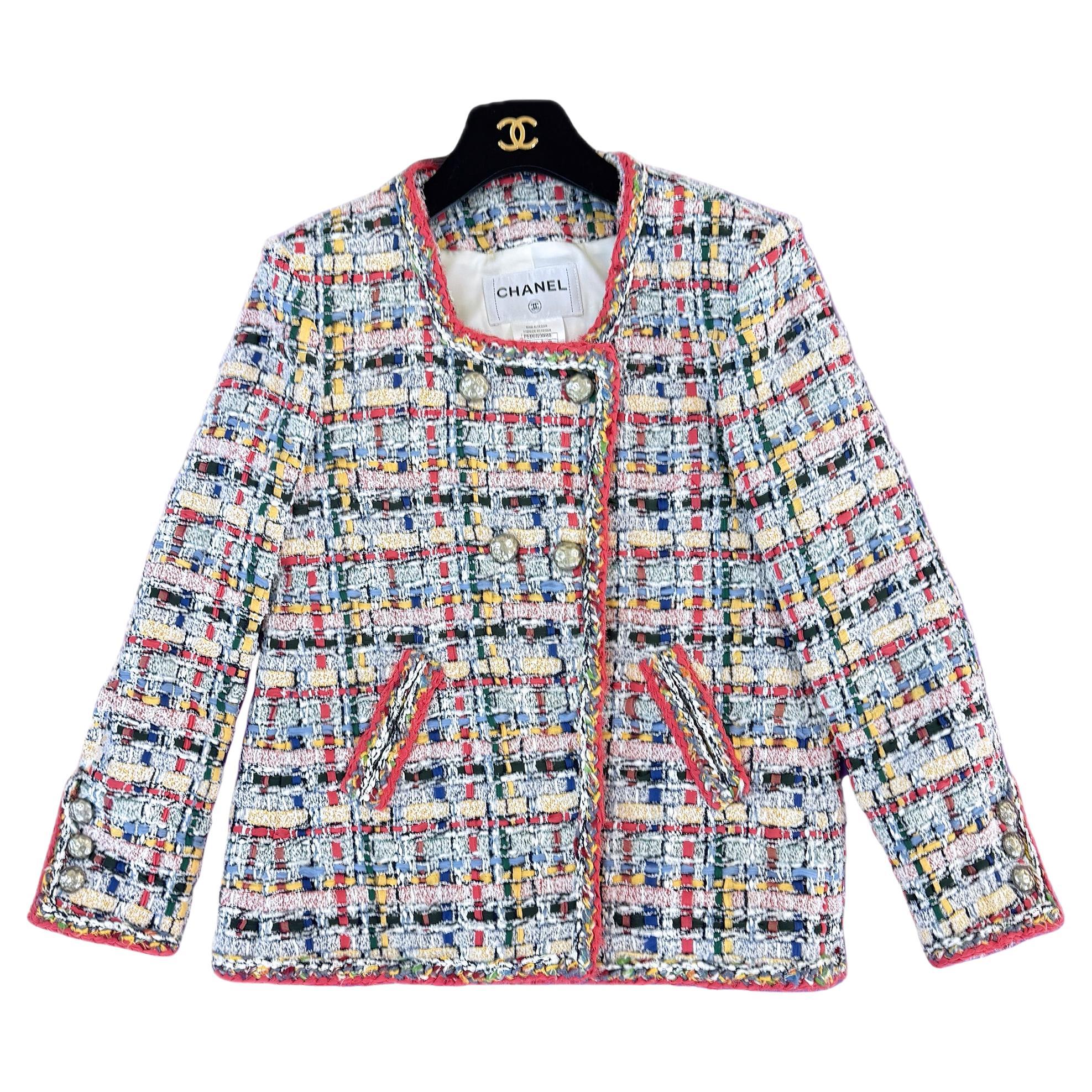 Chanel 14K$ Incredible Ribbon Tweed Jacket 38 FR For Sale