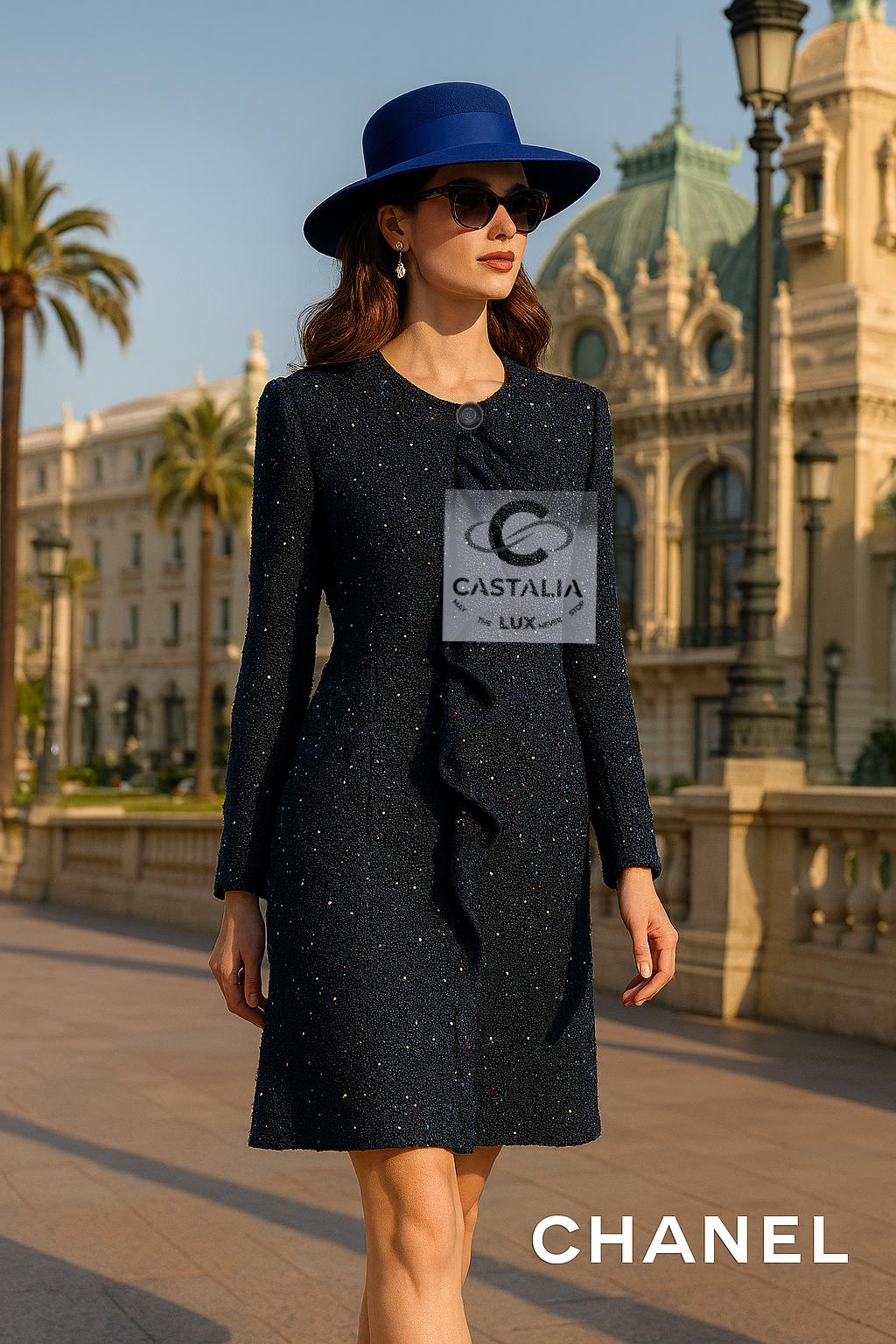 Navy Jewel Tweed Mantel
u2028~ Rare Couture Masterpiece from the 2020 Cruise Runway by Virginie Viard ~
~ Sein Boutiquenwert von mehr als 14.000 Dollar spiegelt nicht den Trend, sondern den Beginn wider.u2028Mit Seide ausgekleidet - denn das Innere