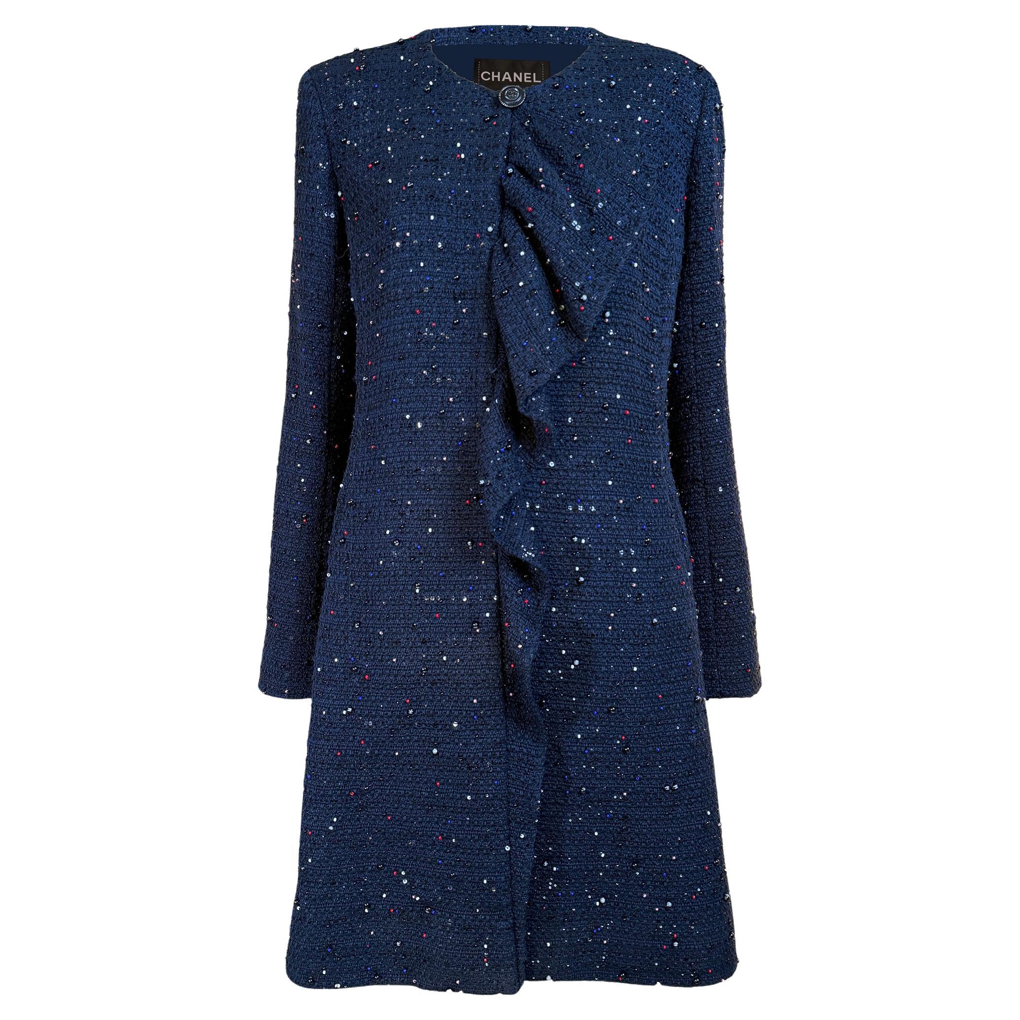 Chanel 14K$ Jewell Logo Emebellished Twed Coat 38 FR