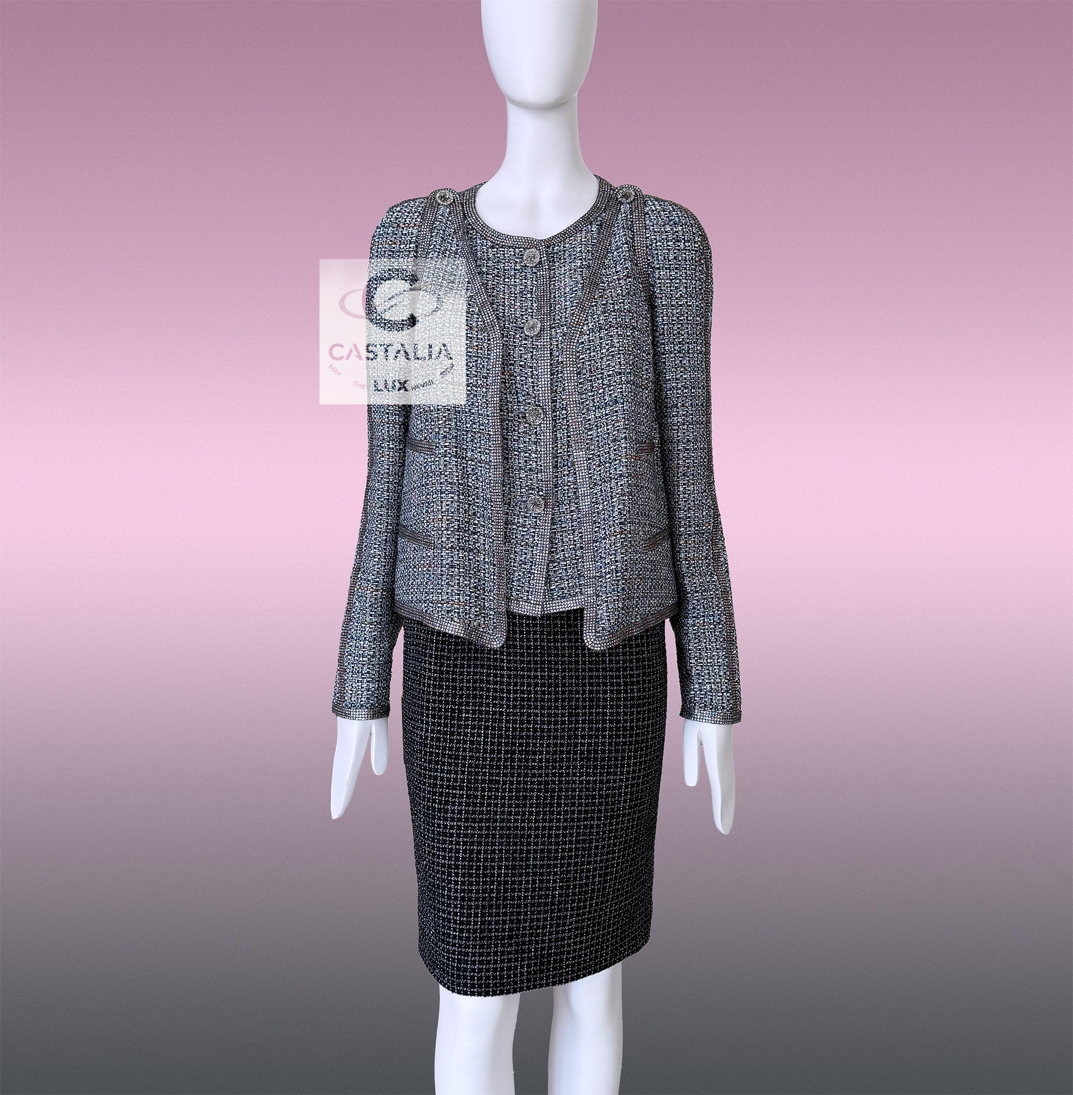 Chanel 14K$ Museum Level mit Juwelen besetzt Tweed Ensemble 36 FR im Angebot 4