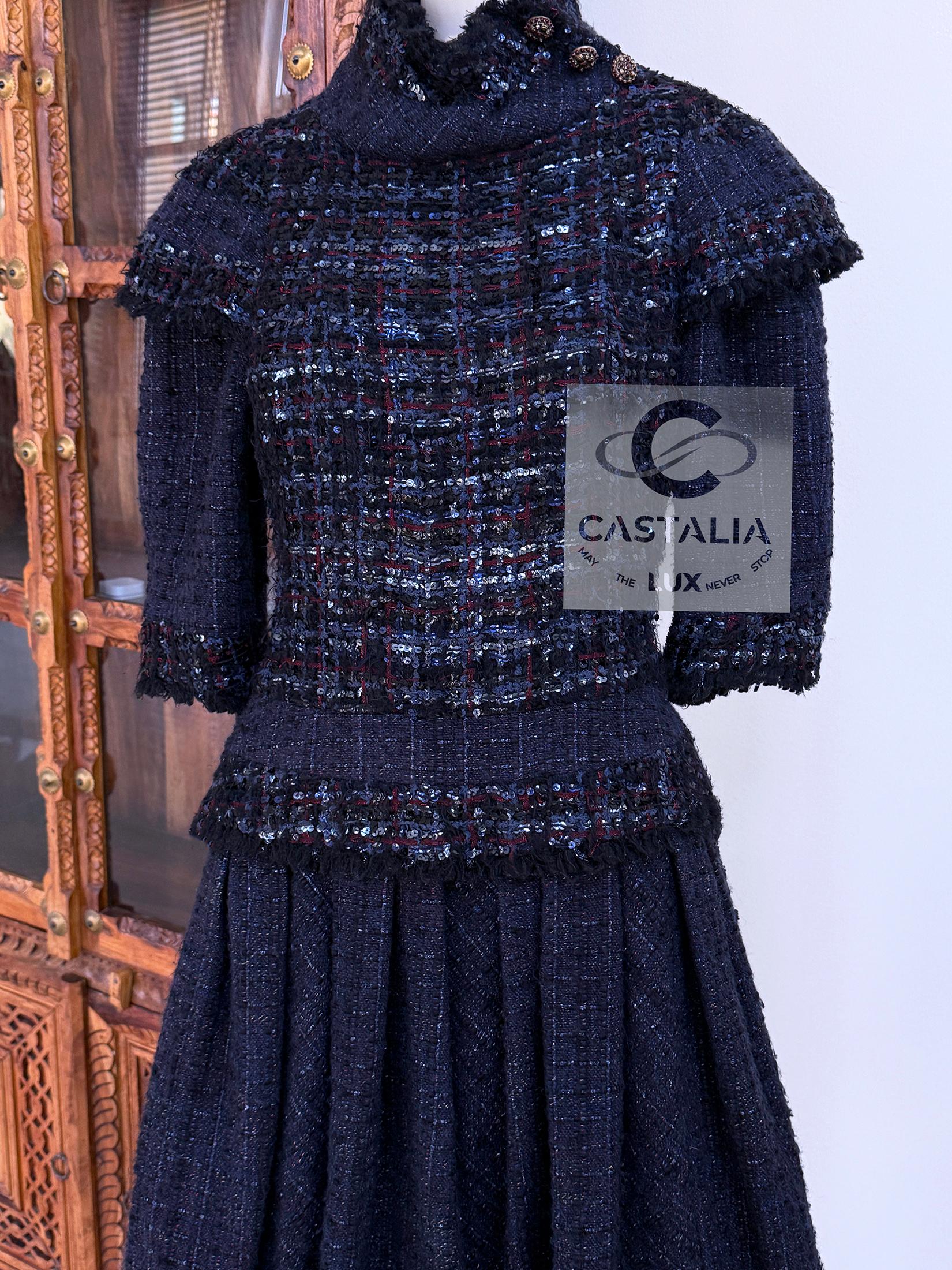 Chanel 15K$ Worth Paris / Edinburg Runway Tweed Dress 36 FR en vente 6
