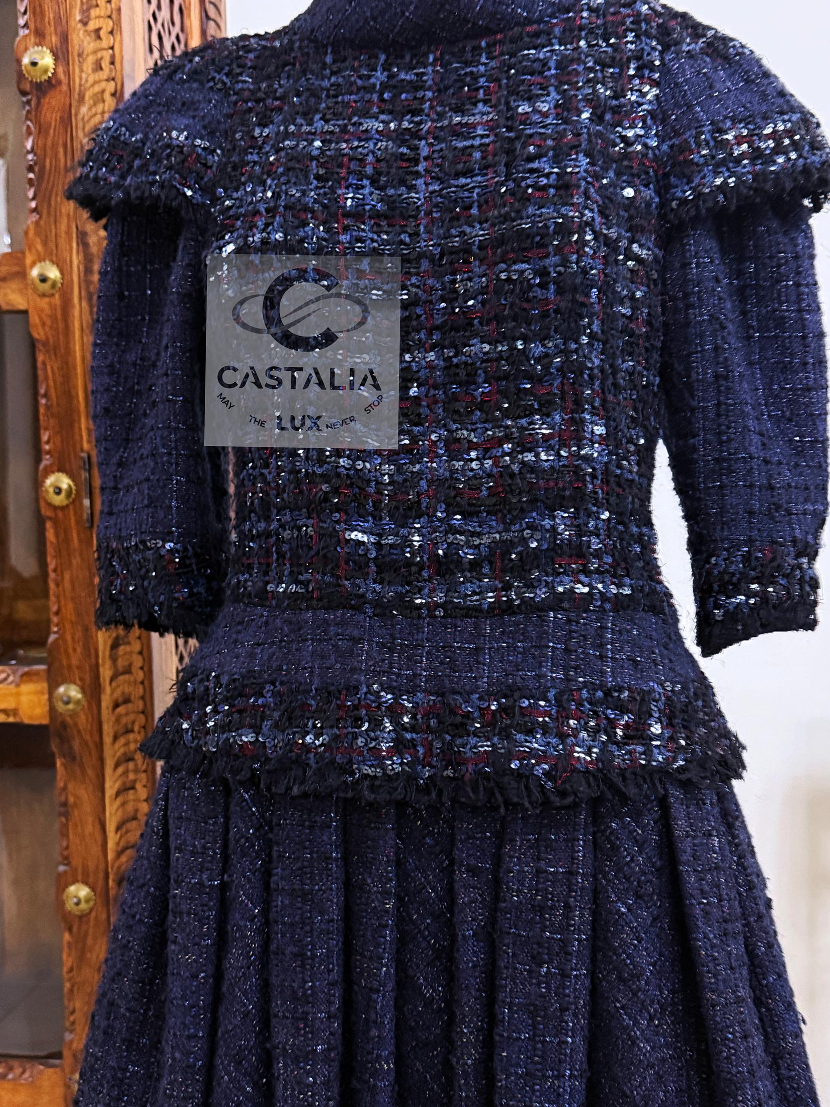 Chanel 15K$ Worth Paris / Edinburg Runway Tweed Dress 36 FR en vente 7