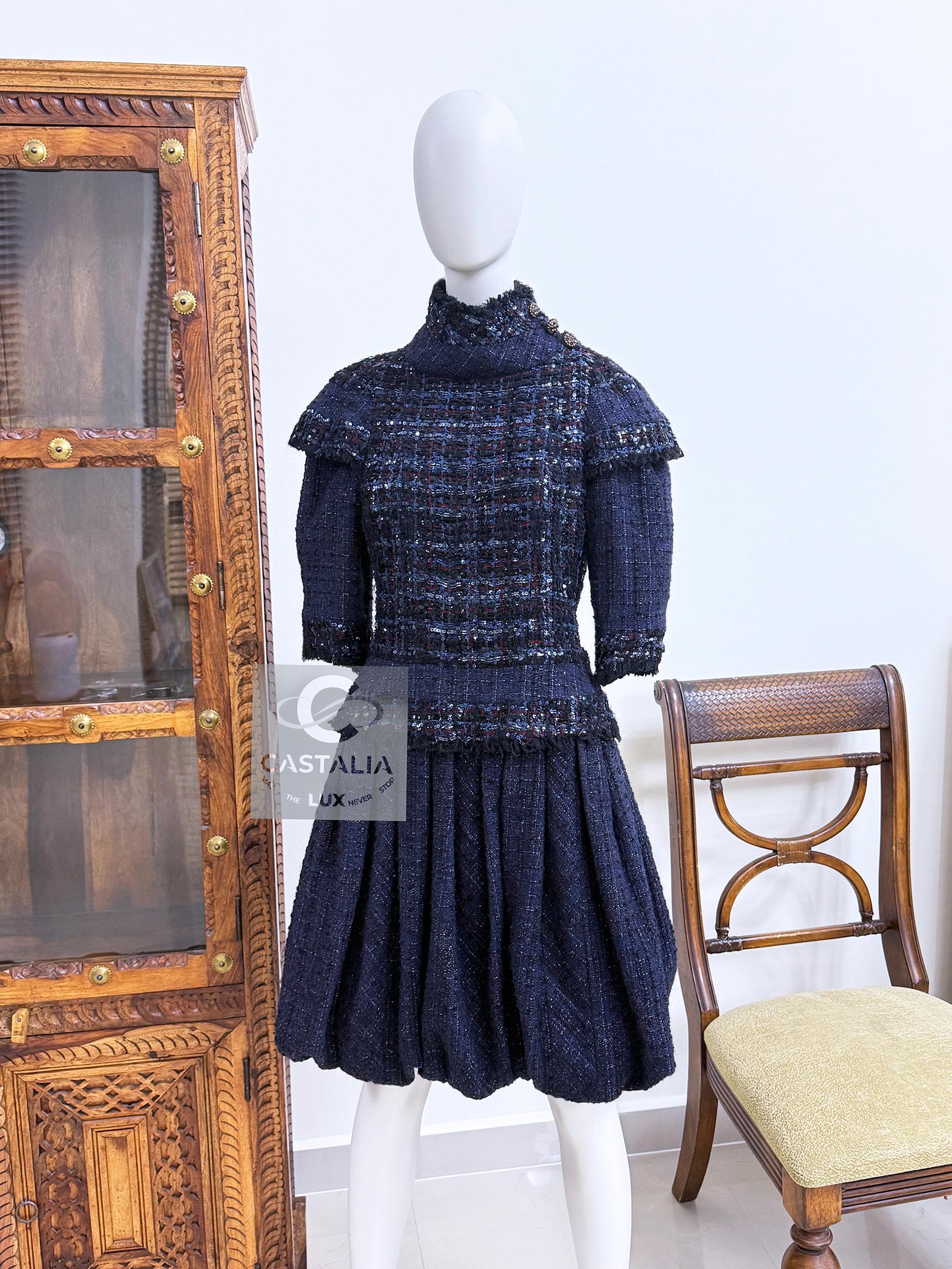 Chanel 15K$ Worth Paris / Edinburg Runway Tweed Dress 36 FR Unisexe en vente