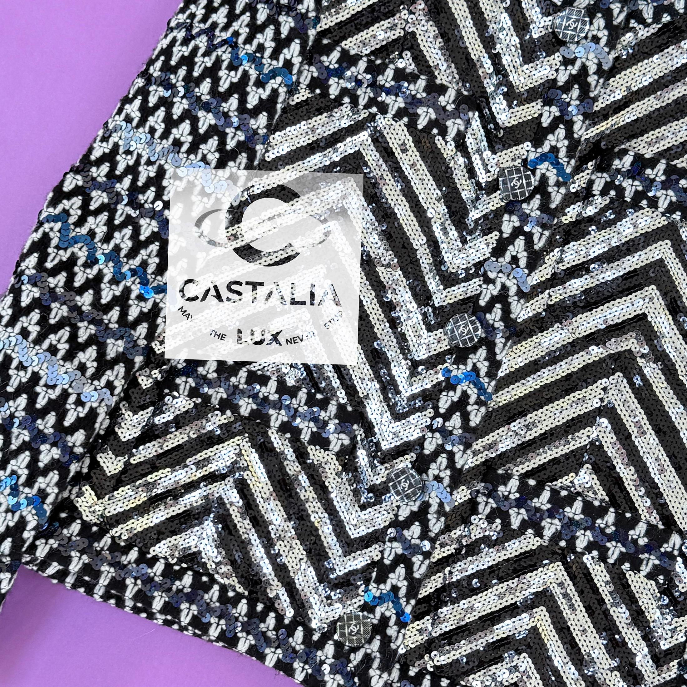Chanel 14K$ New 2022 Iridescent Sequin Tweed Jacket 36 FR 1