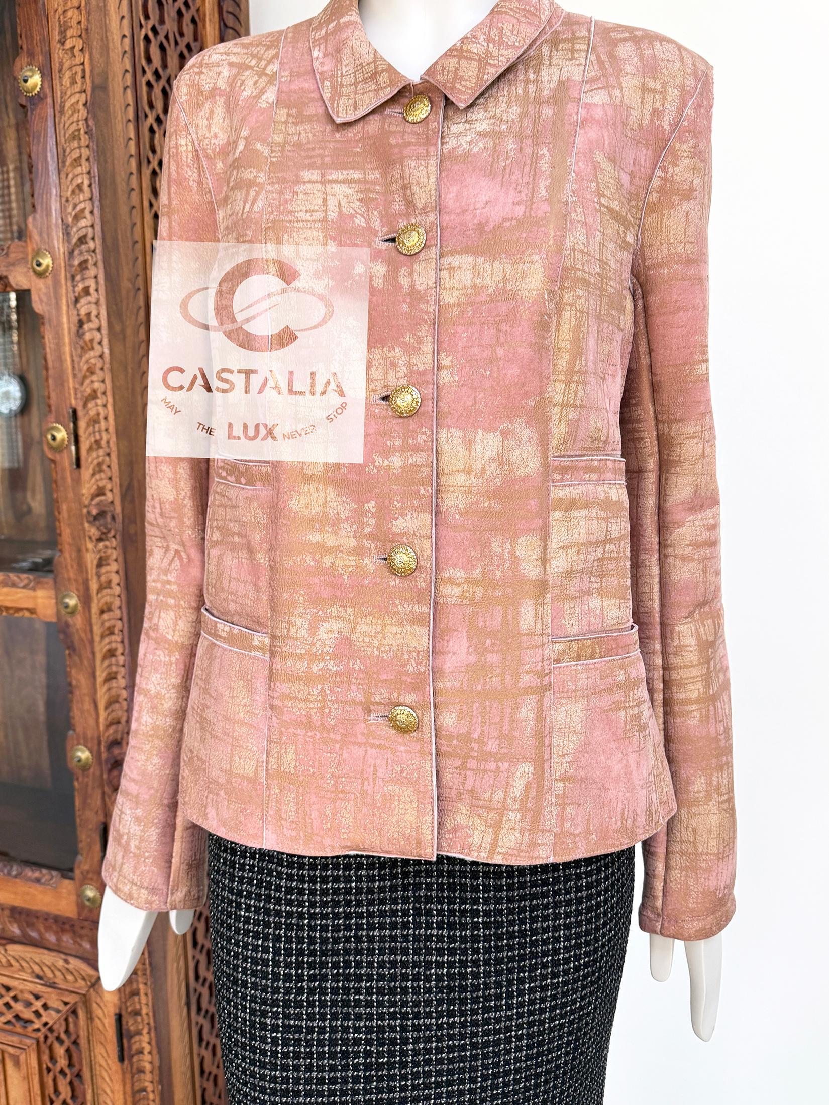 Chanel 14K$ New Iridescent Leather Shearling Jacket 44 FR im Angebot 2