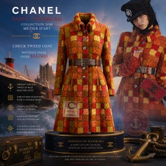 CHANEL 14K$ New Paris / HAMBURG Runway Tweed Coat with Belt 40 FR