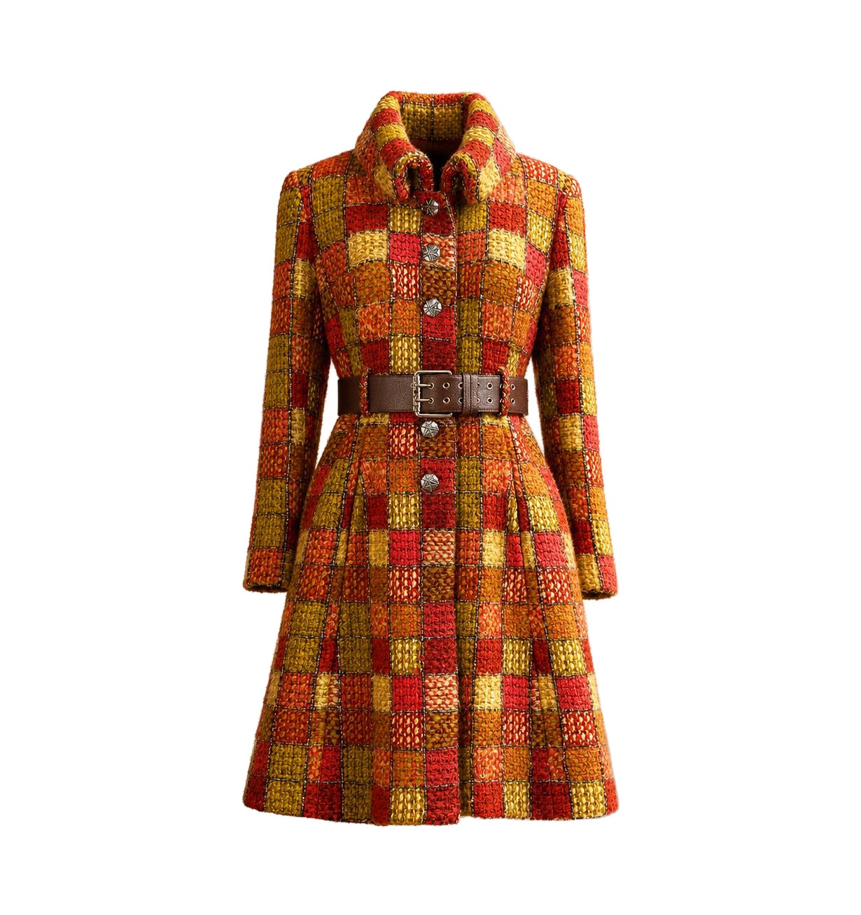 CHANEL 14K$ New Paris / HAMBURG Runway Tweed Coat with Belt 40 FR