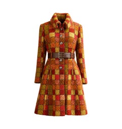CHANEL 14K$ New Paris / HAMBURG Runway Tweed Coat with Belt 40 FR