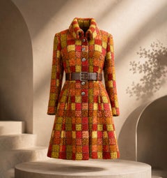 CHANEL 14K$ New Paris / HAMBURG Runway Tweed Coat with Belt 40 FR