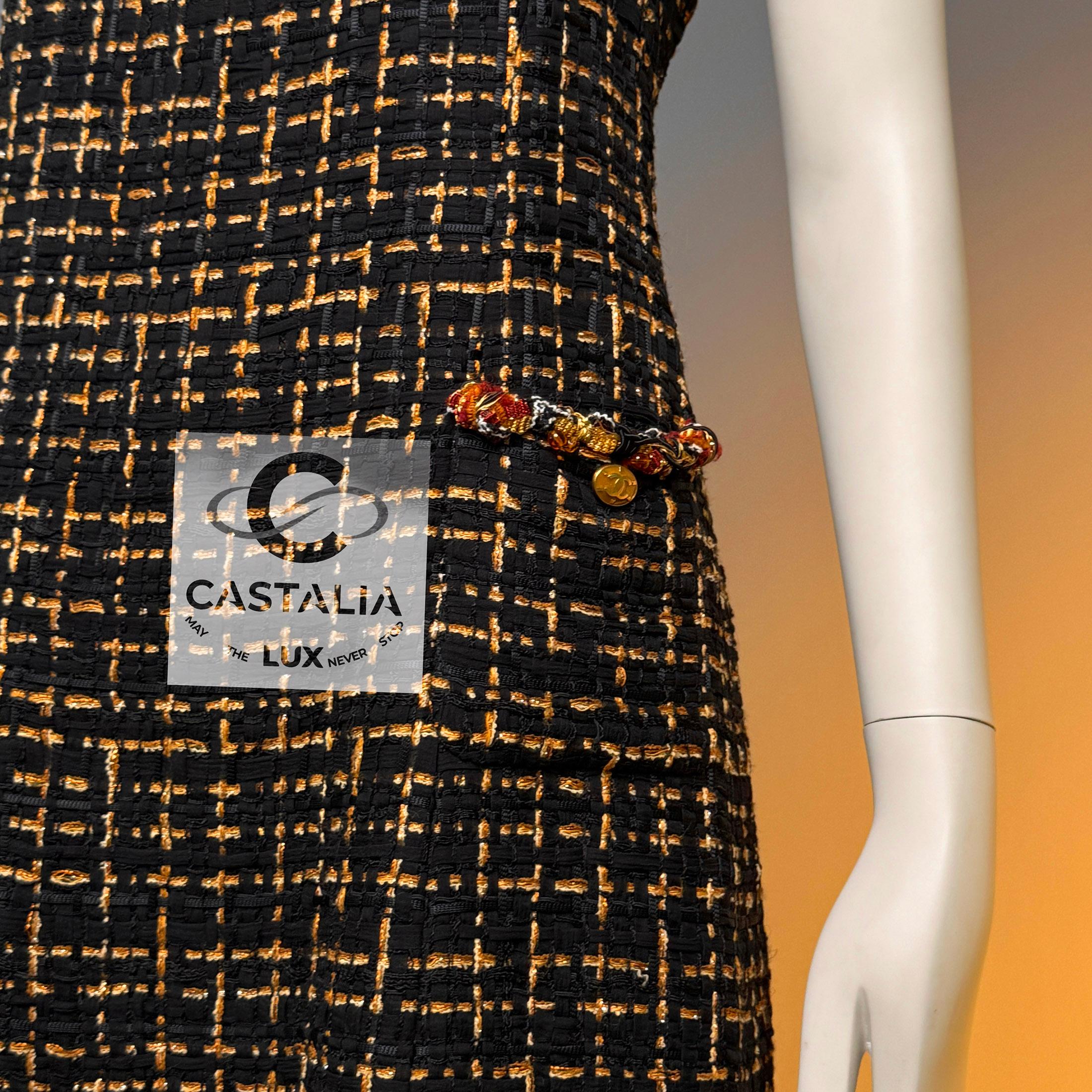 Chanel 14K$ New Paris / Saint-Tropez Ribbon Tweed Dress 36 FR en vente 10