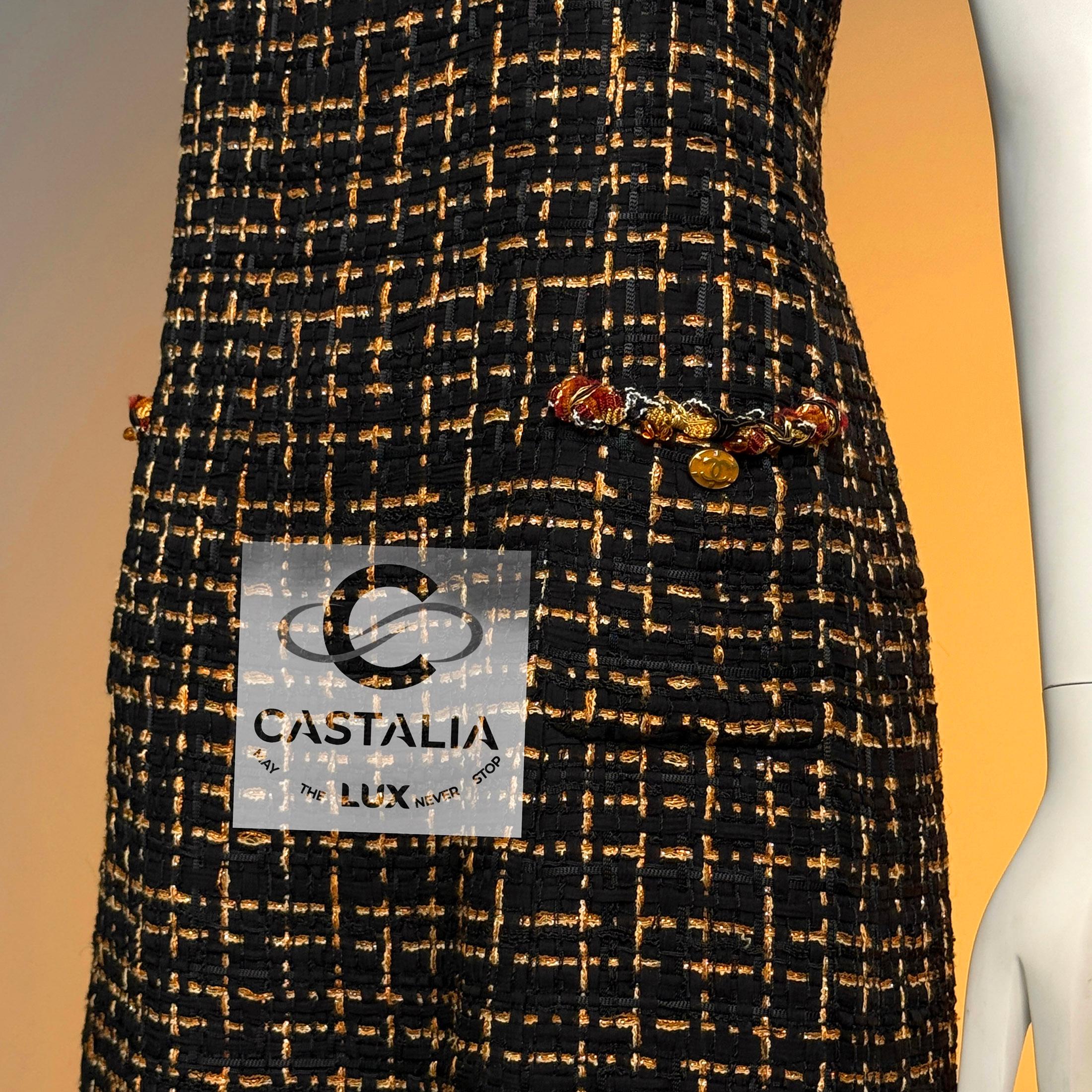 Chanel 14K$ New Paris / Saint-Tropez Ribbon Tweed Dress 36 FR en vente 2