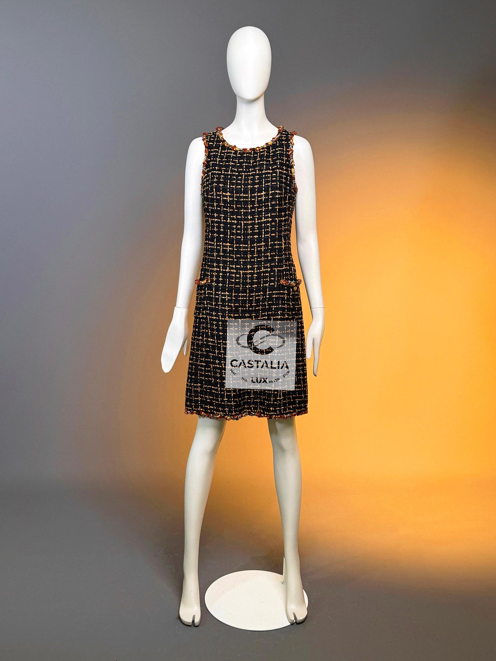 Chanel 14K$ New Paris / Saint-Tropez Ribbon Tweed Dress 36 FR en vente 4