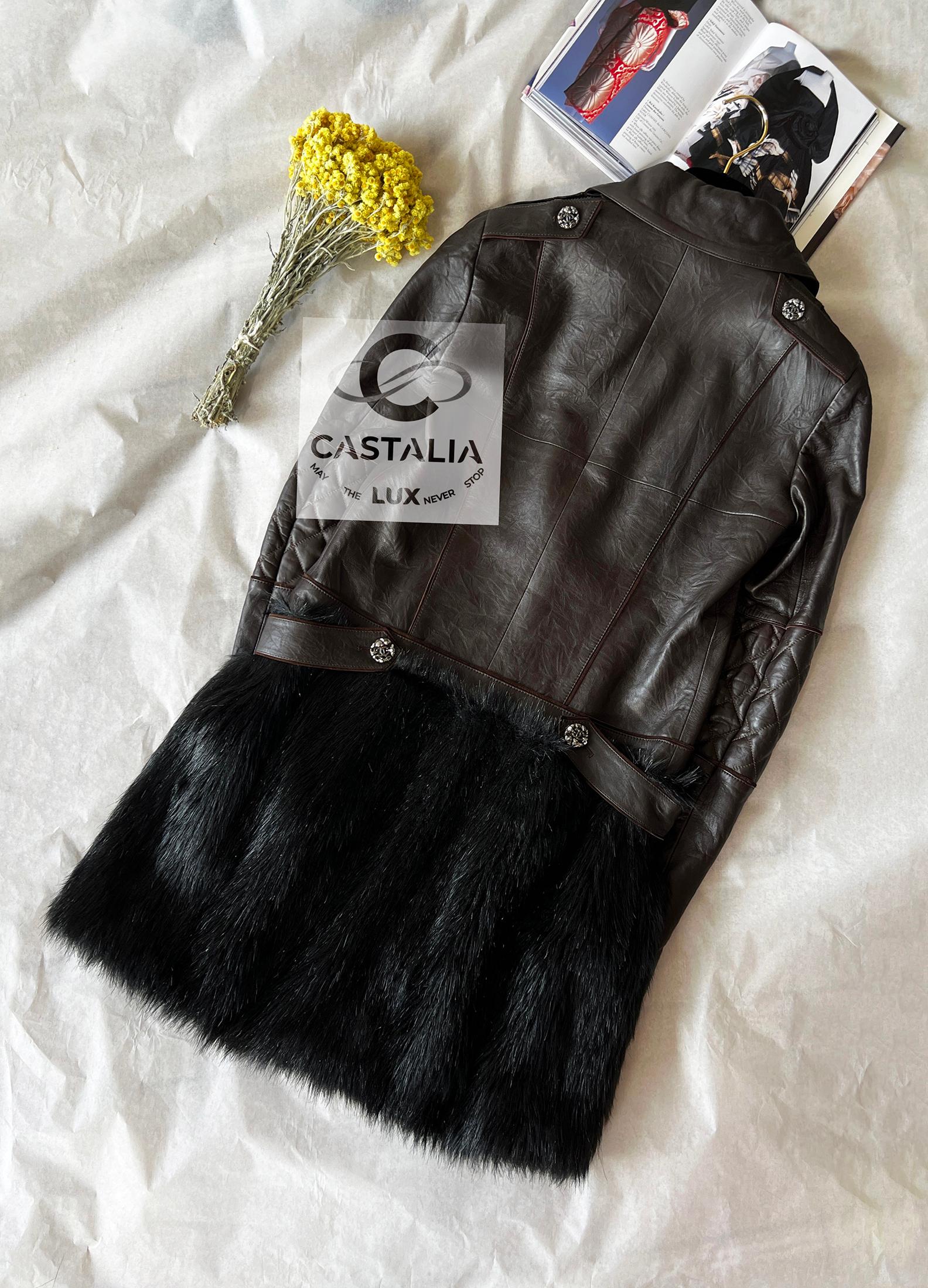 Chanel 14K$ Nuovo Polar Odyssey Runway Giacca Biker in Pelle 36 FR in vendita 5