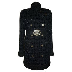 Chanel 14K$ New Rarest Runway Luxurious Black Tweed Coat 40 FR