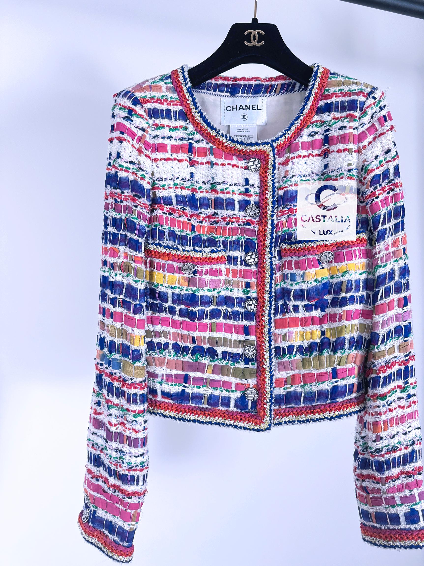 Chanel 14K$ New Ribbon Tweed Jacket 34 FR 5