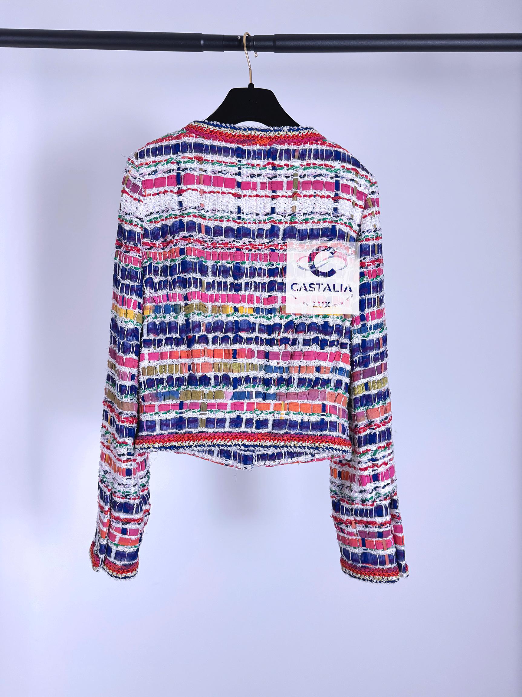 Chanel 14K$ New Ribbon Tweed Jacket 34 FR 8