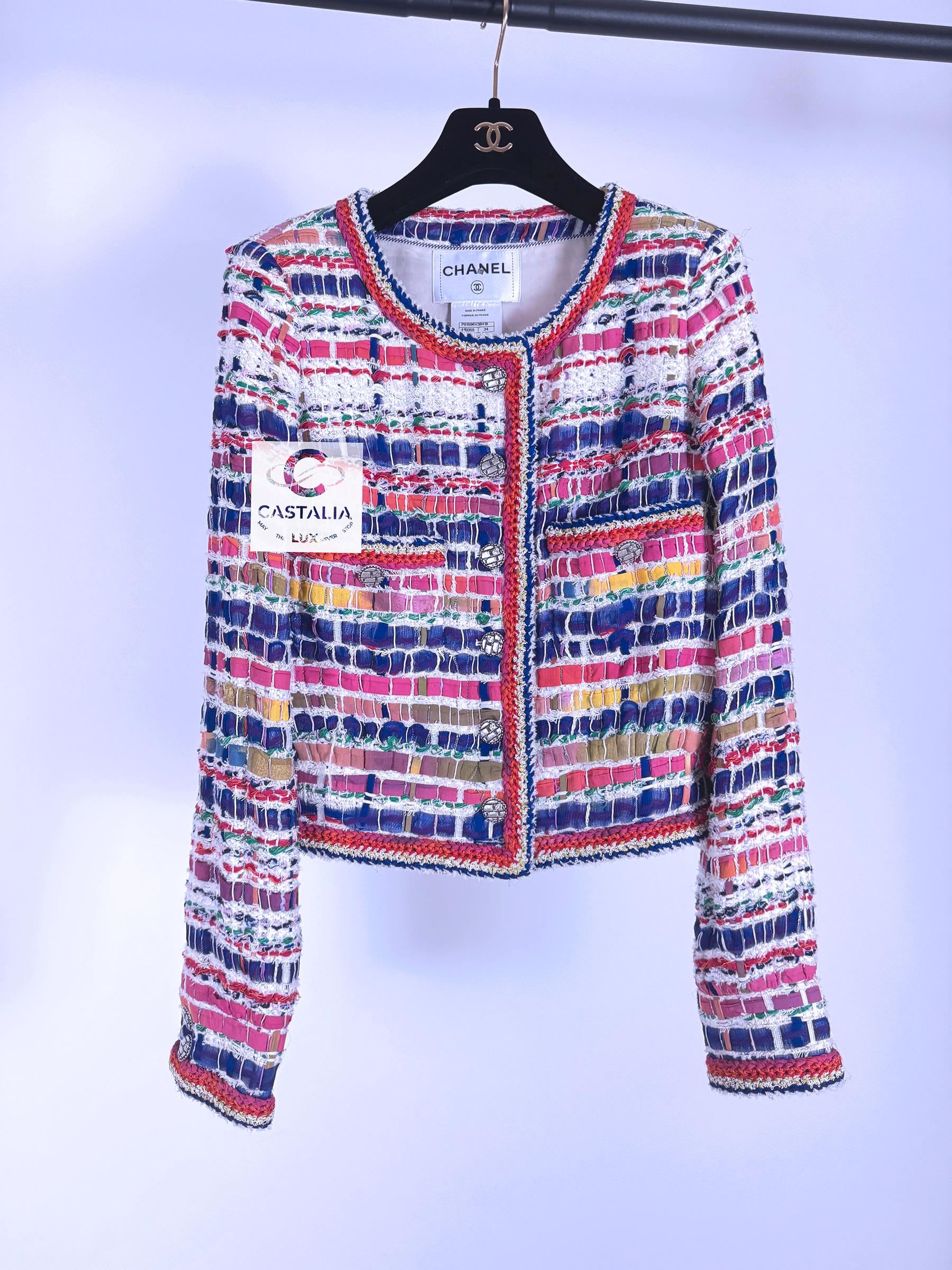 Chanel 14K$ New Ribbon Tweed Jacket 34 FR 1