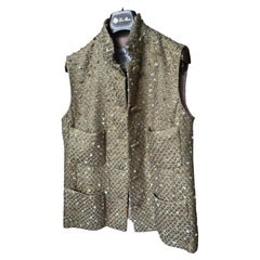 Chanel 14K$ Paris / Bombay Jewel Detail Tweed Vest