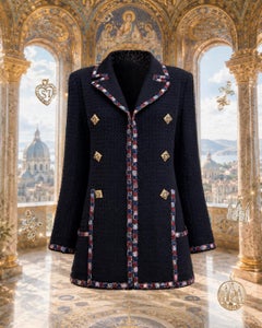 CHANEL 14K$ Paris / Byzance Reliquary Black Tweed Jacket 42 FR