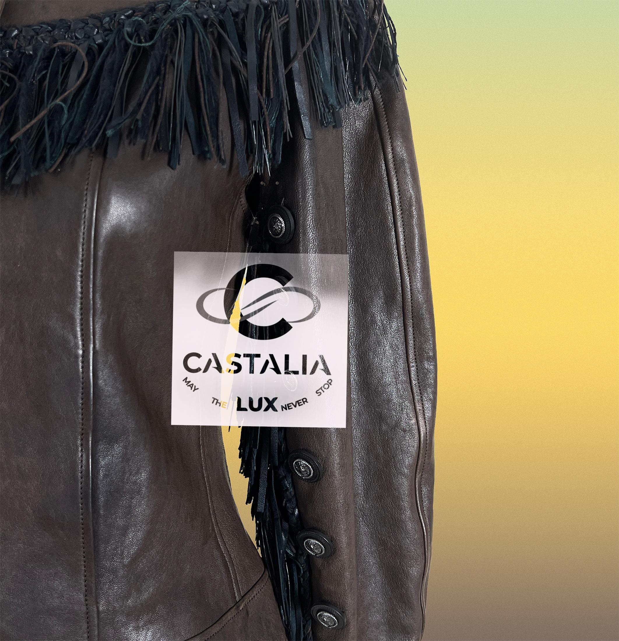 Chanel 14K$ Paris / Dallas Iconic Fringed Leather Jacket 38 FR For Sale 7