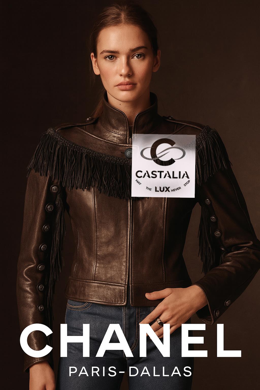Chanel Paris/ DALLAS Runway Leather Jacket
 ~ A Frontier of Myth and Mastery ~

Boutique value: over $14,000

This piece doesn’t clothe, it conjures

~ From Karl Lagerfeld’s Paris-Dallas collection — a Runway chapter where Chanel met the American