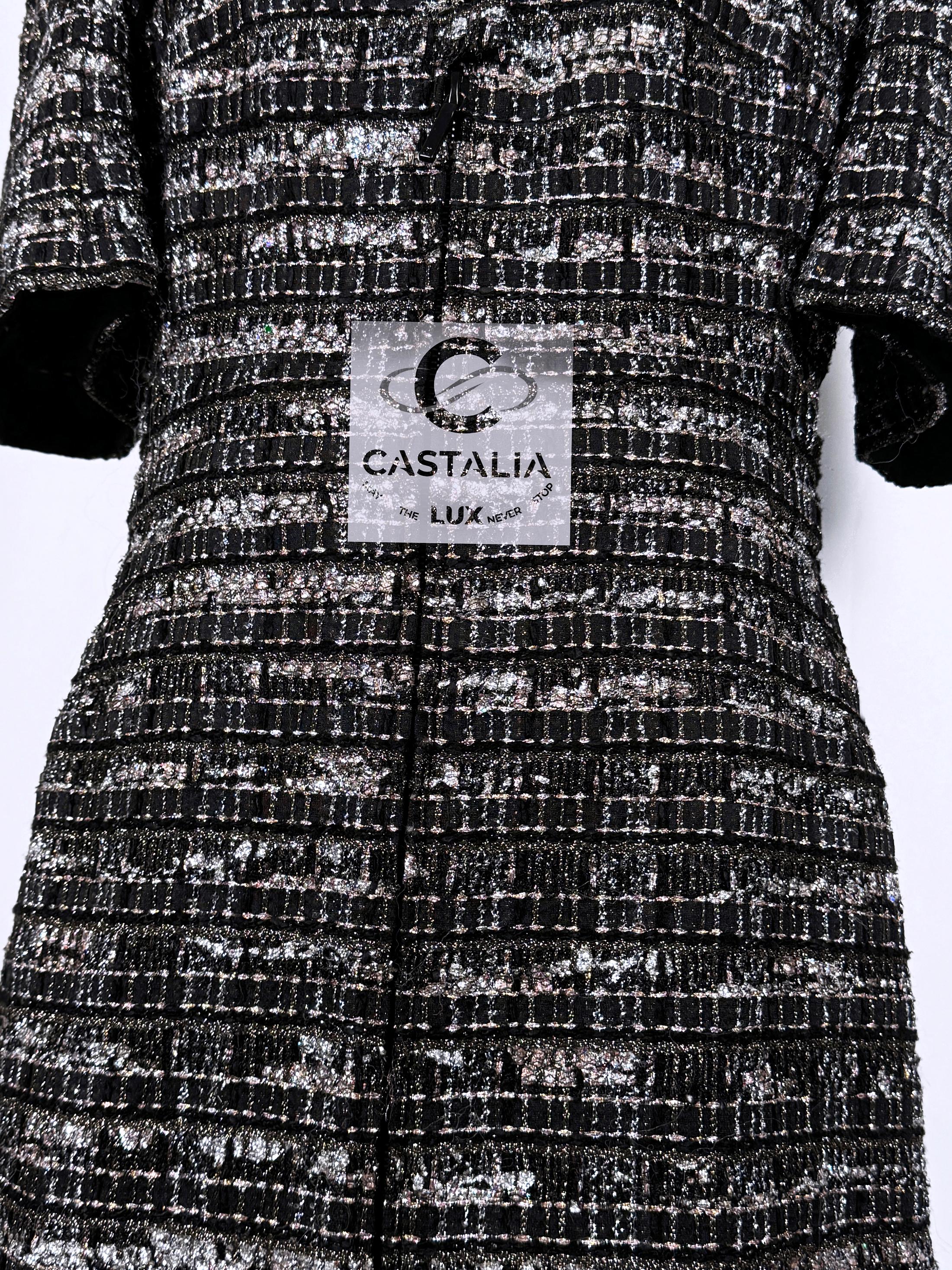 Chanel Paris / Dubaï, veste en tweed noire à rubans, 38 FR 14 carats en vente 11
